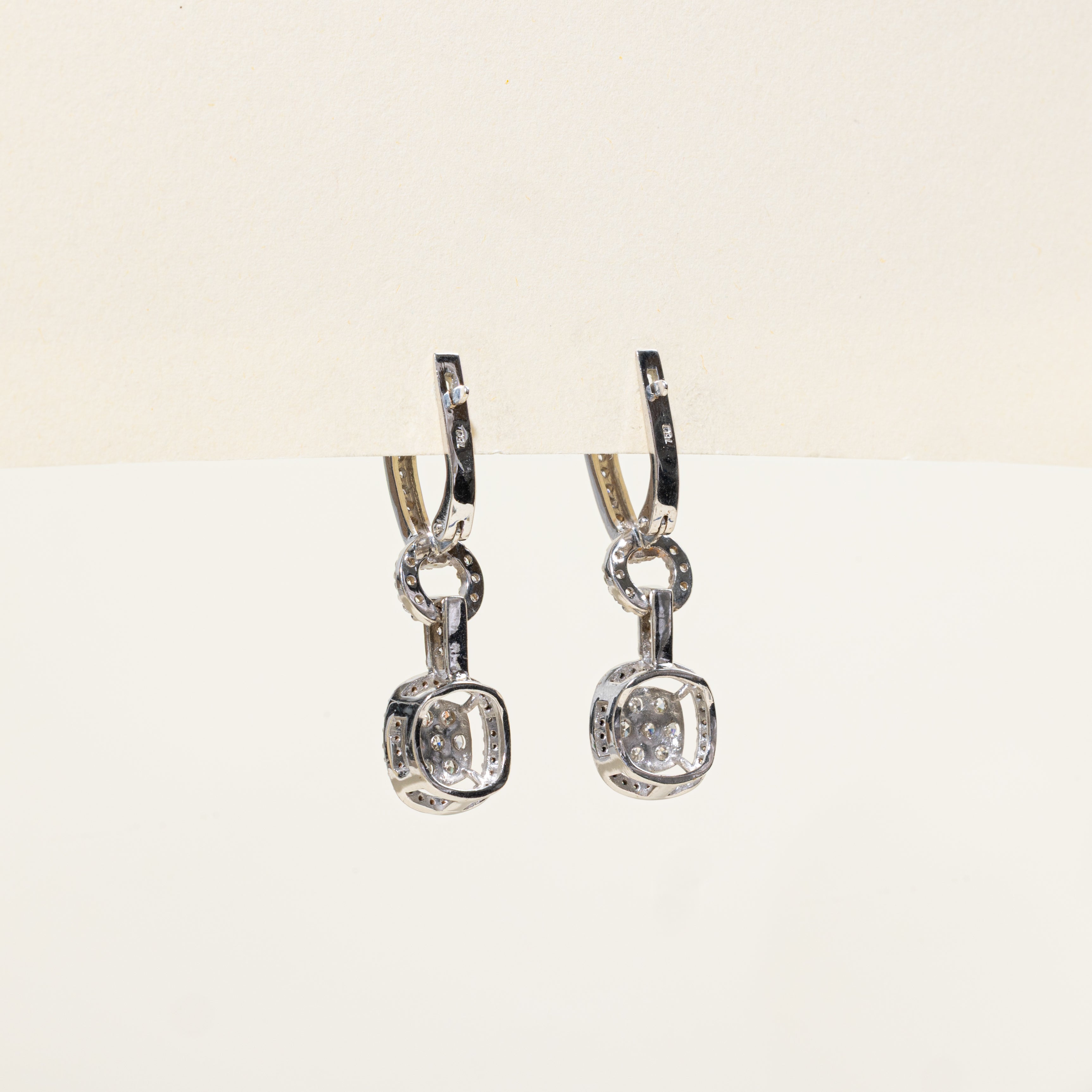 Diamond Halo Open Link Drop Earrings | 1.34ctw