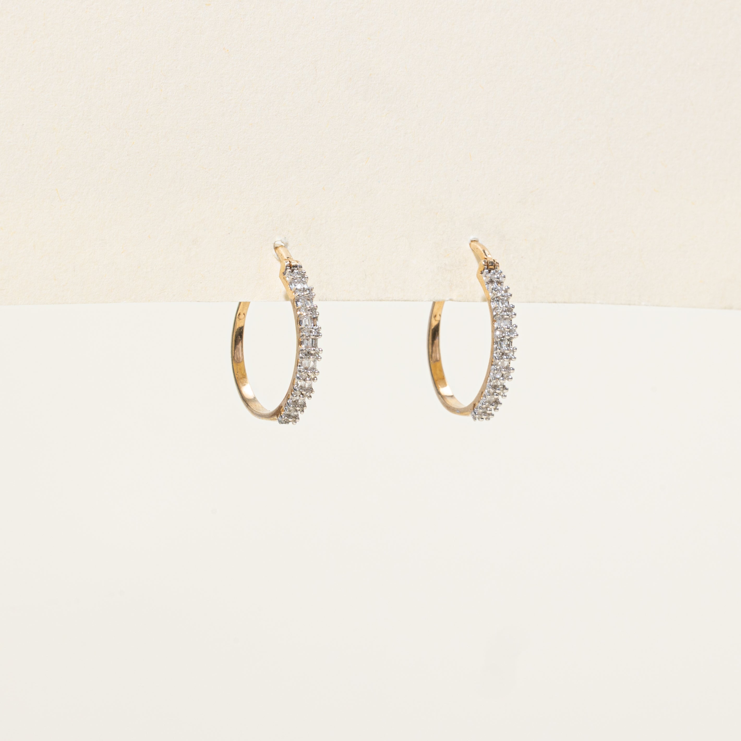 Double Row Diamond Hoop Earrings | 0.17ctw