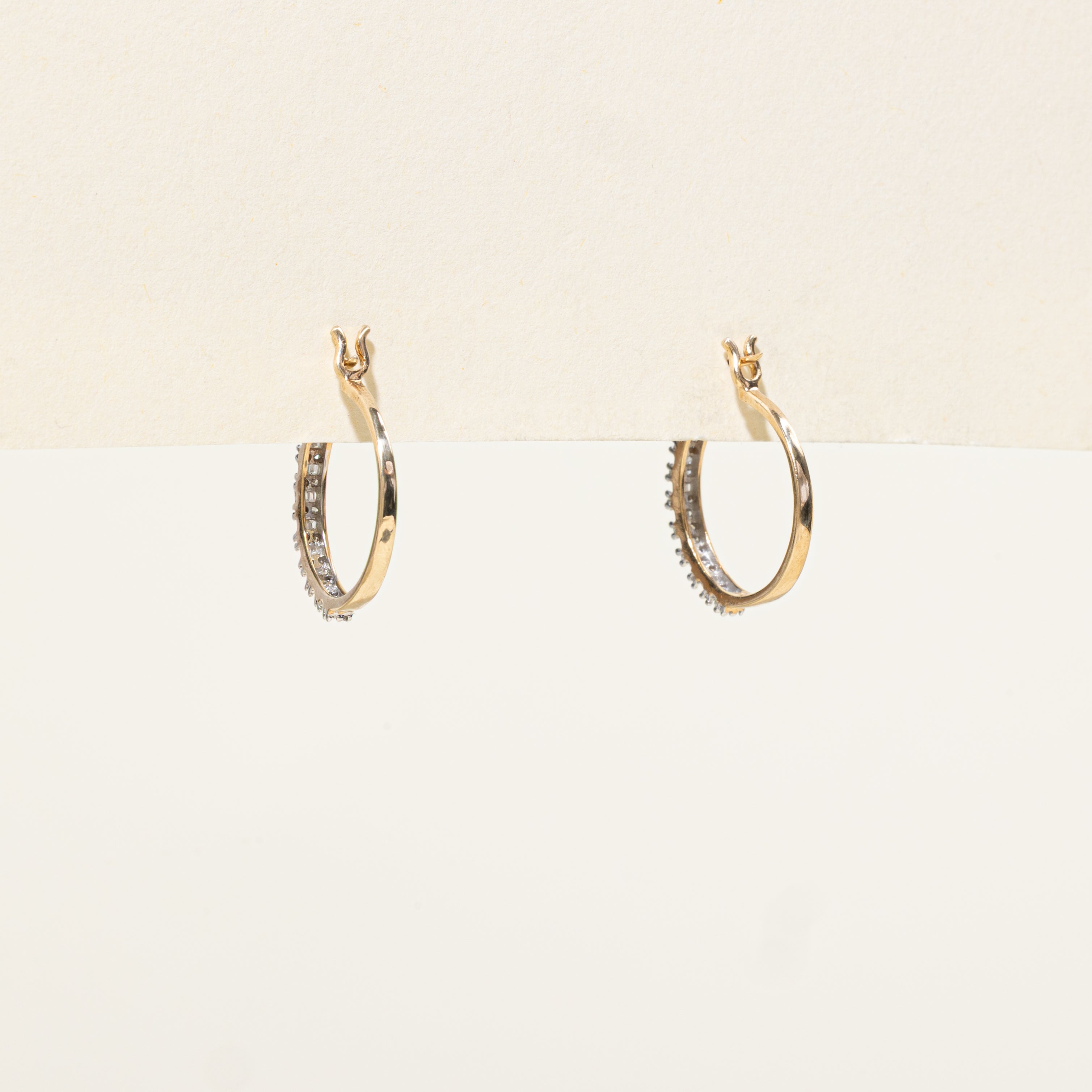 Double Row Diamond Hoop Earrings | 0.17ctw