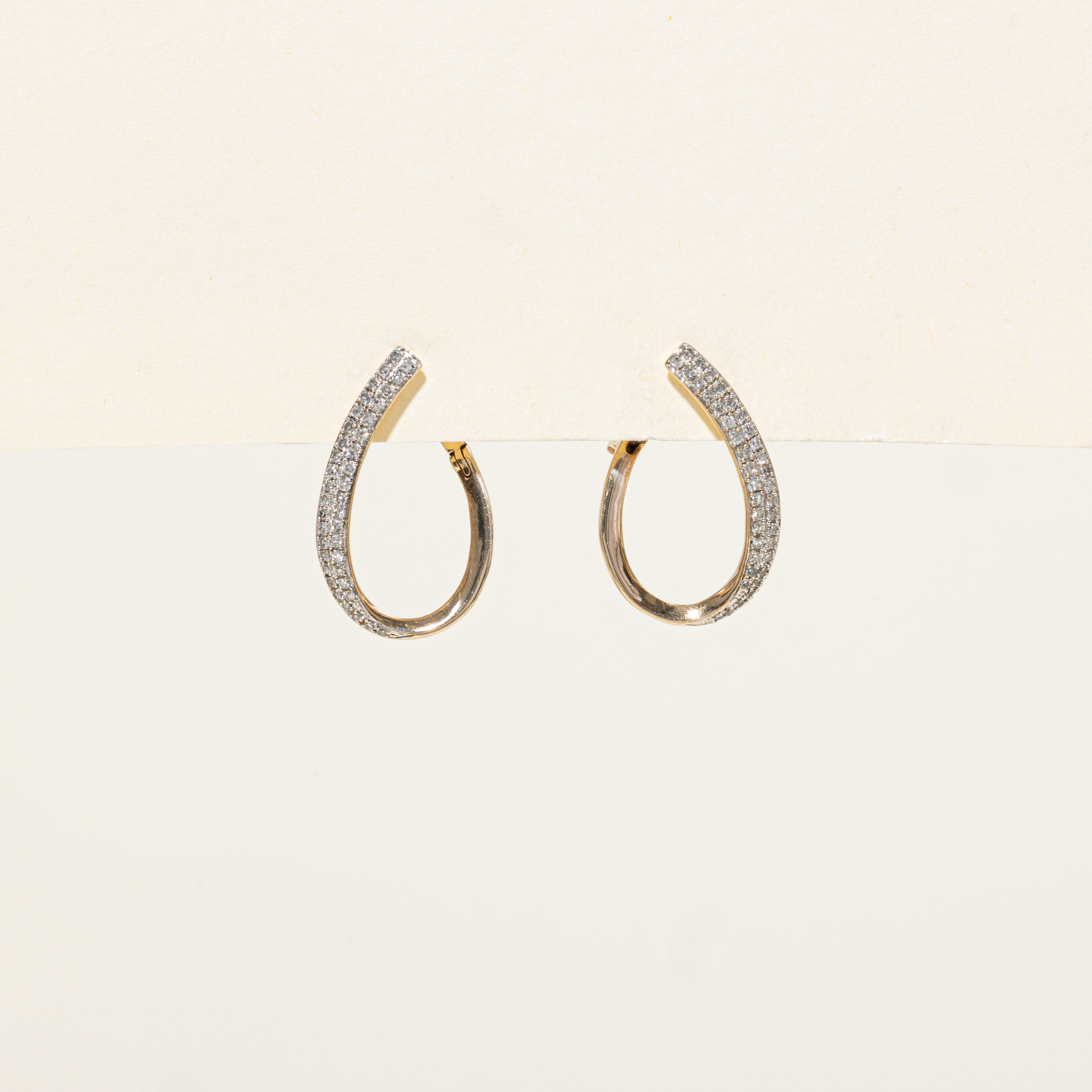 Diamond Teardrop Hoop Earrings | 0.39ctw