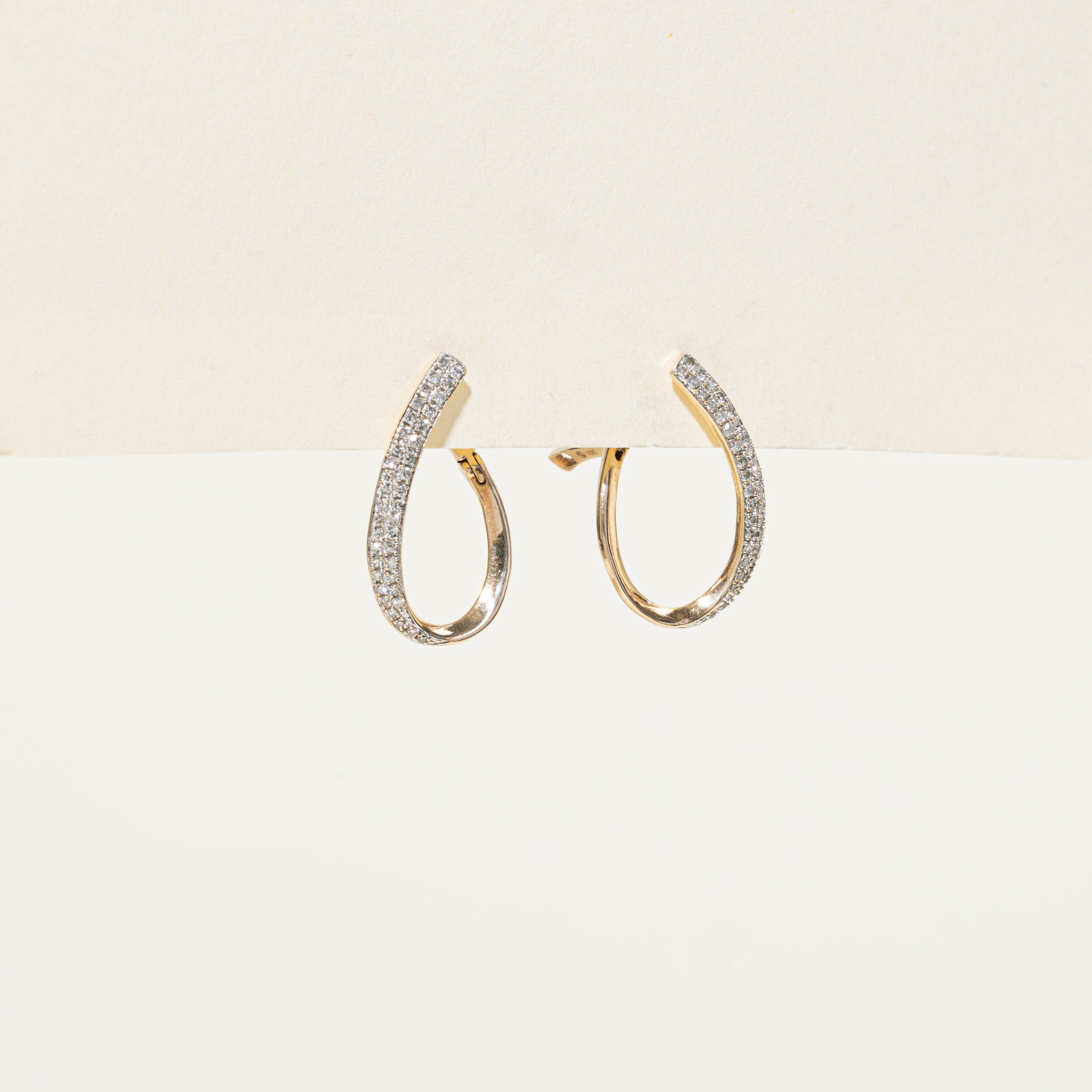 Diamond Teardrop Hoop Earrings | 0.39ctw