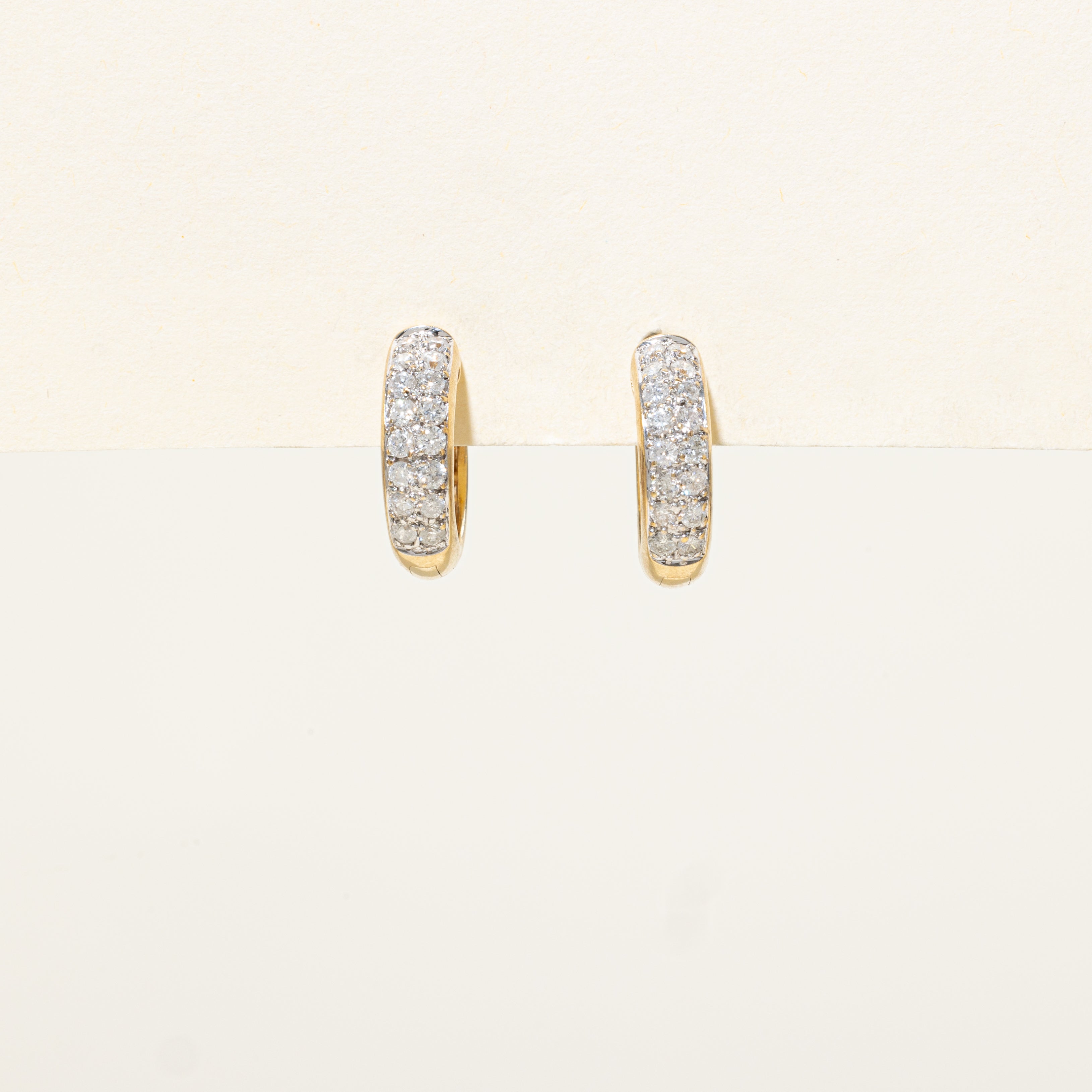 Pavé Set Diamond Huggie Earrings | 0.82ctw