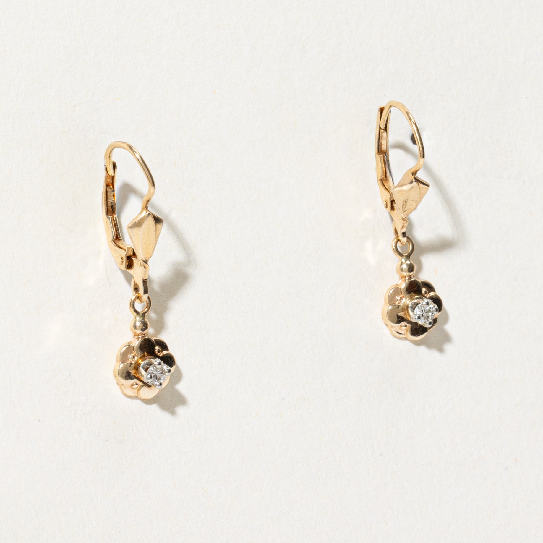 Diamond Flower Drop Earrings | 0.10ctw