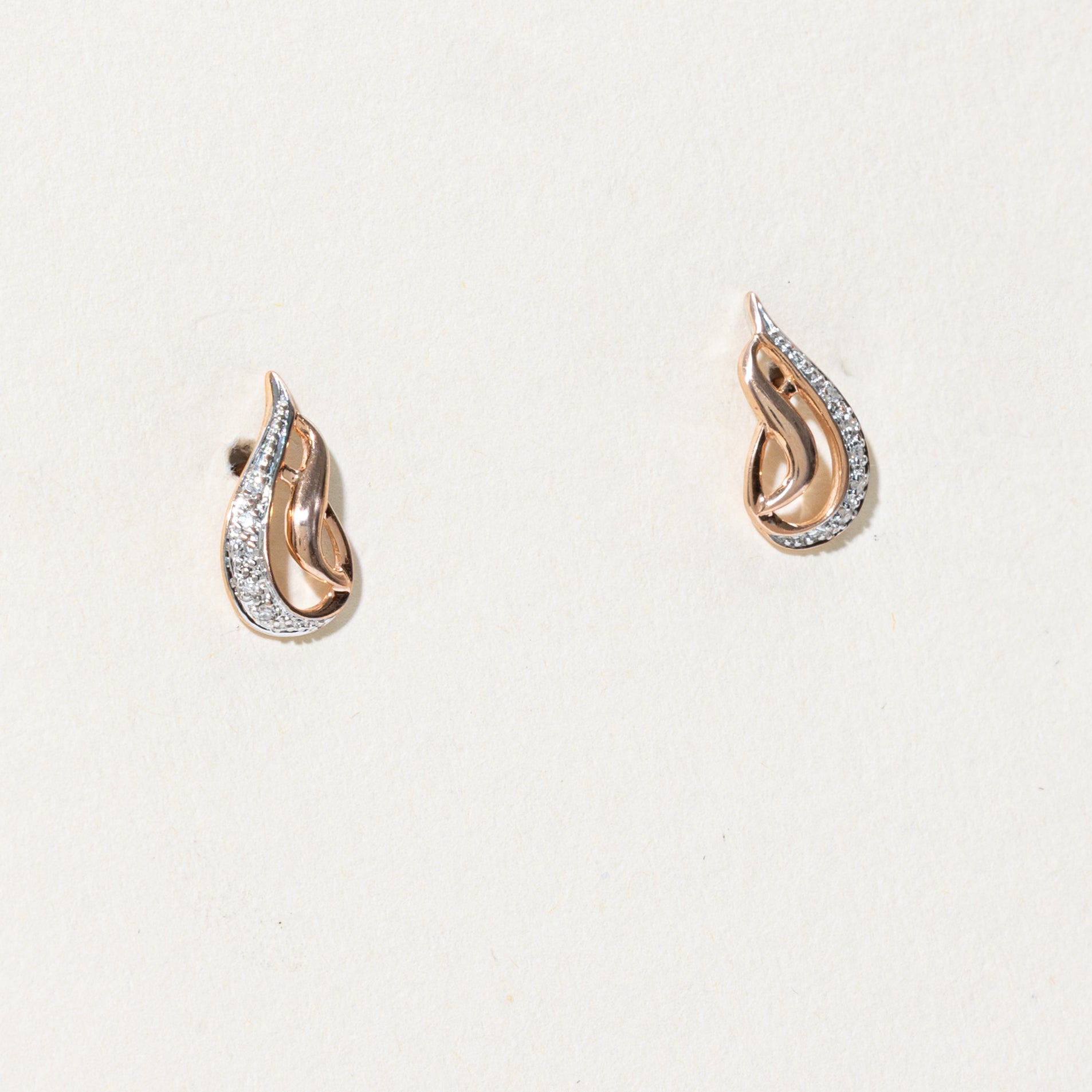 Diamond Teardrop Stud Earrings | 0.05ctw