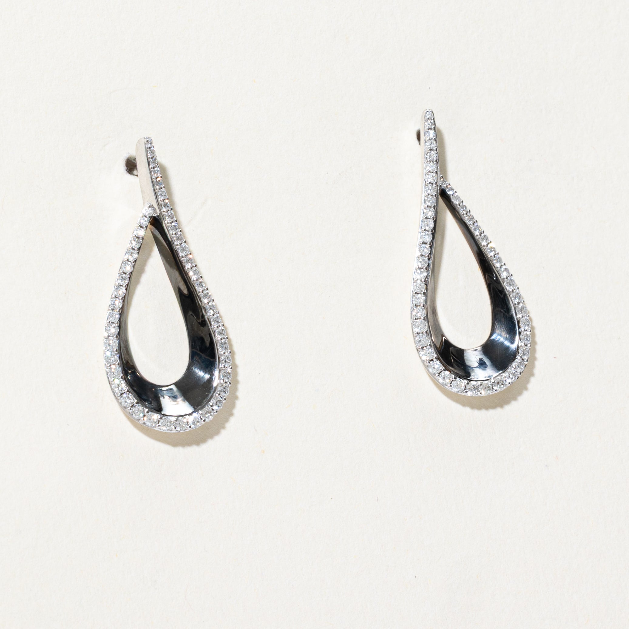 Diamond Teardrop Drop Earrings | 0.76ctw