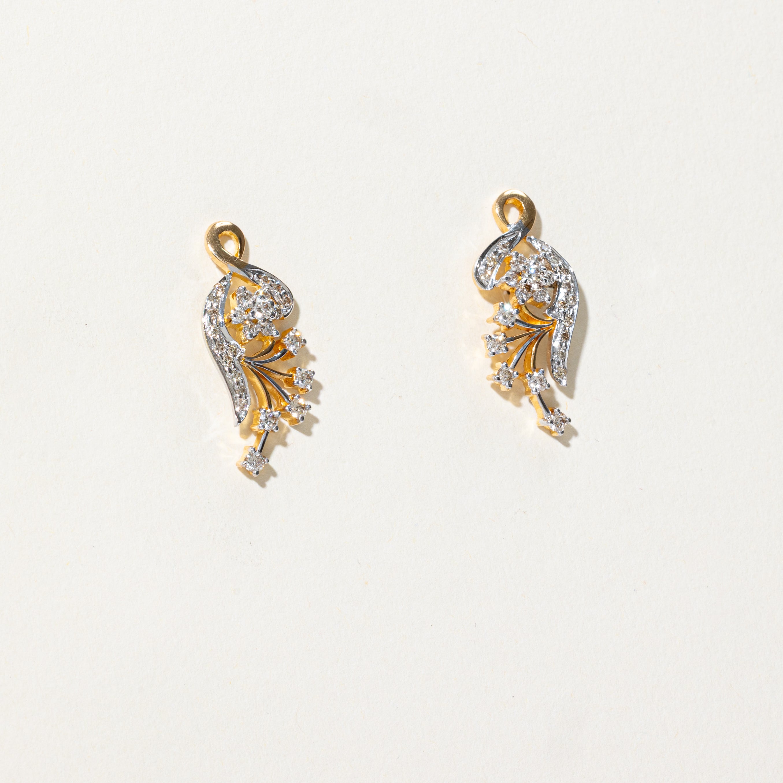 Diamond Floral Ornate Drop Earrings | 0.90ctw
