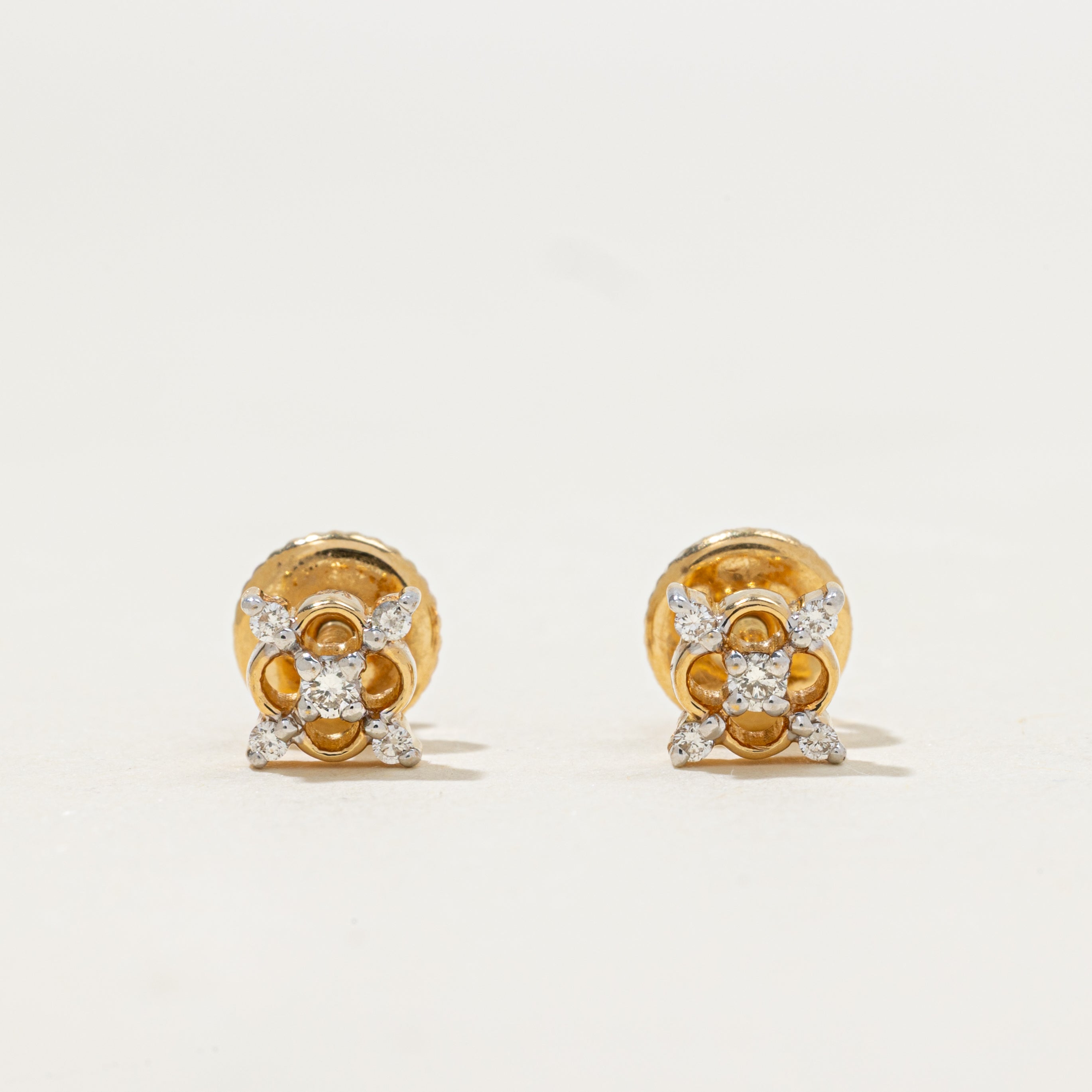 Diamond X Cluster Stud Earrings | 0.13ctw