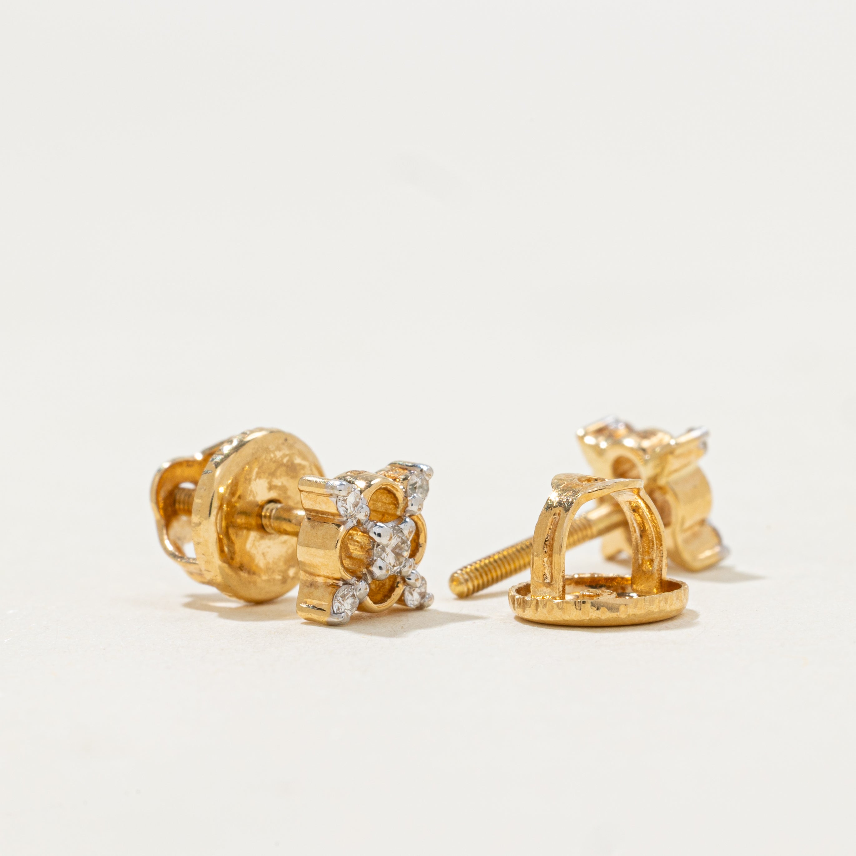 Diamond X Cluster Stud Earrings | 0.13ctw