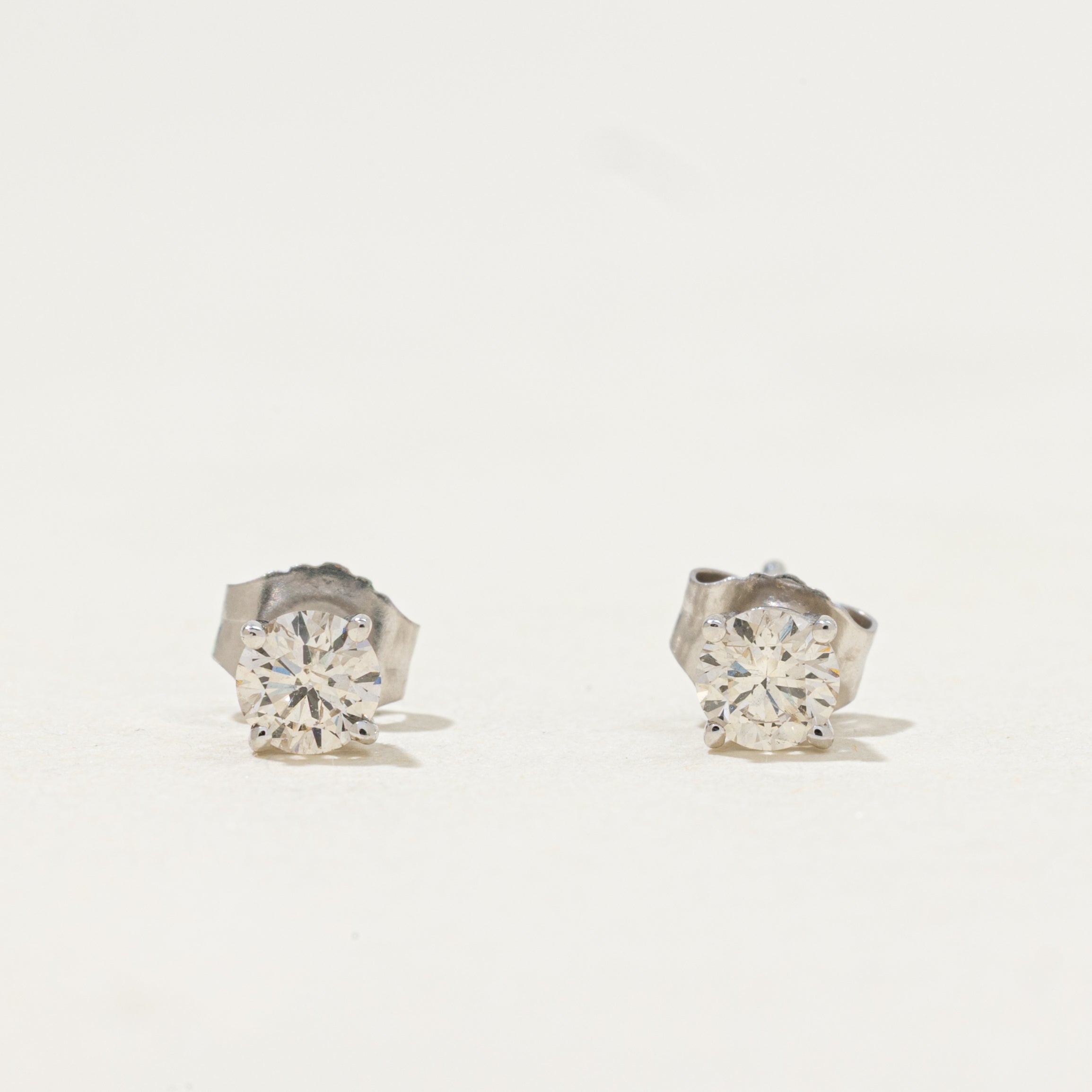 Solitaire Diamond Stud Earrings | 0.44ctw