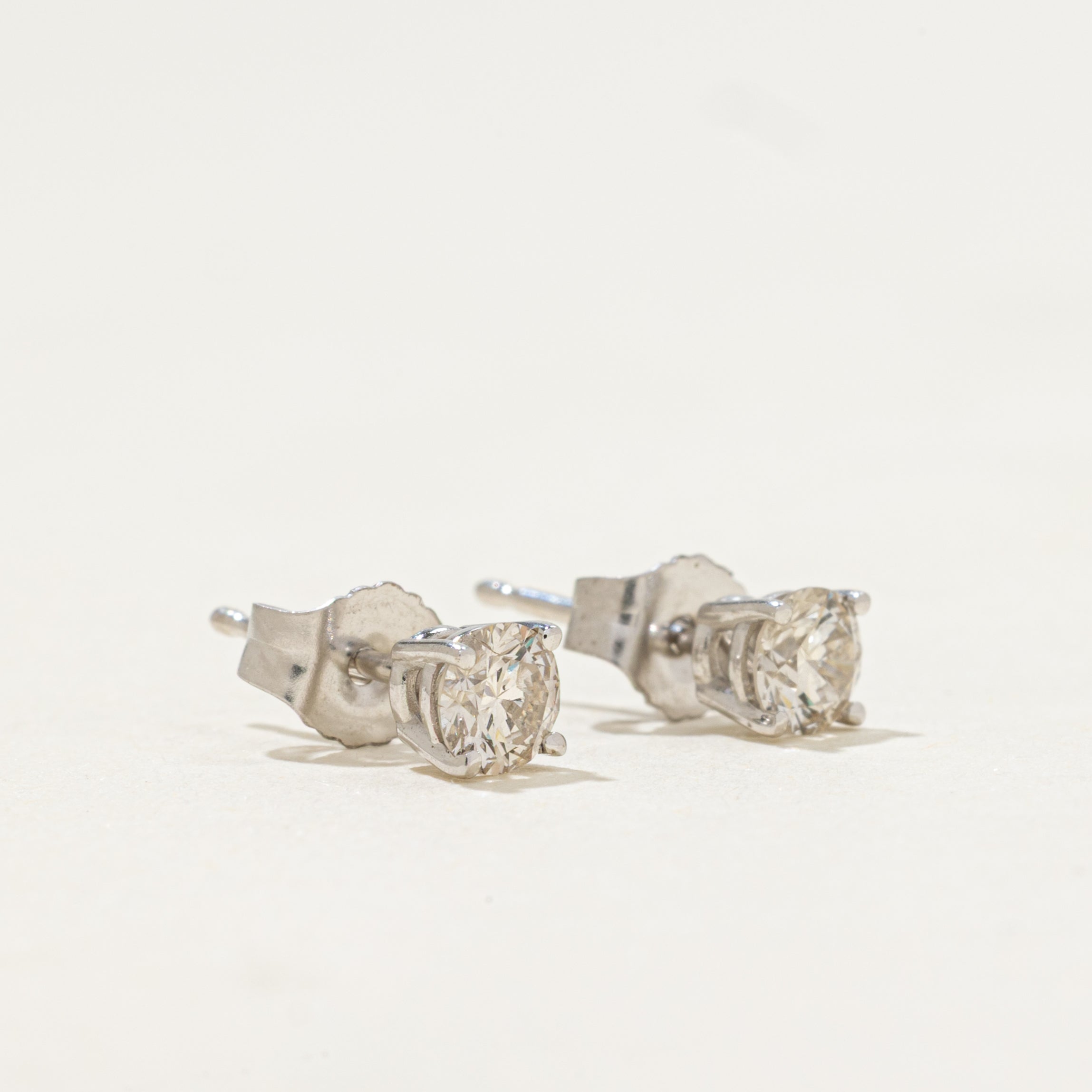 Solitaire Diamond Stud Earrings | 0.44ctw