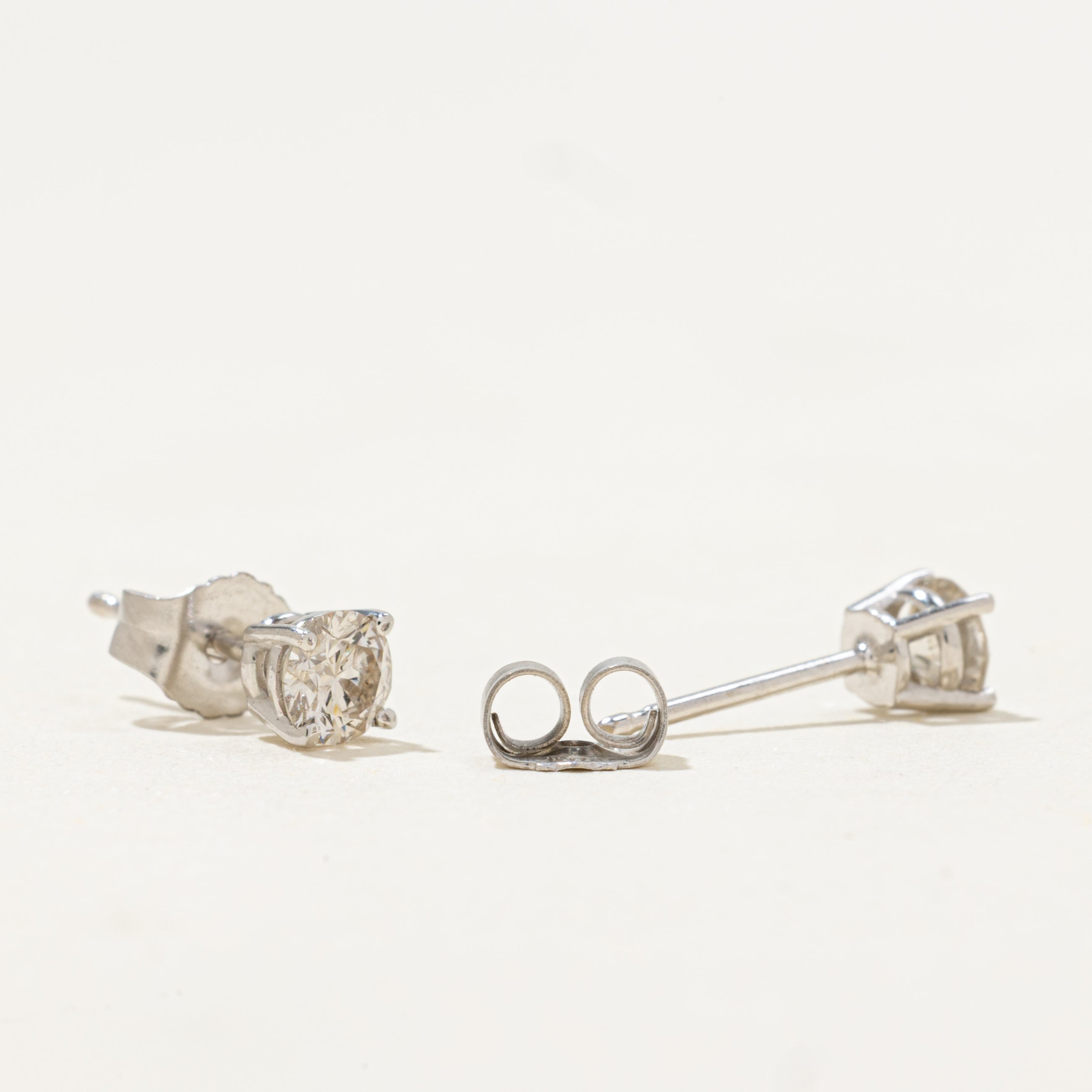 Solitaire Diamond Stud Earrings | 0.44ctw