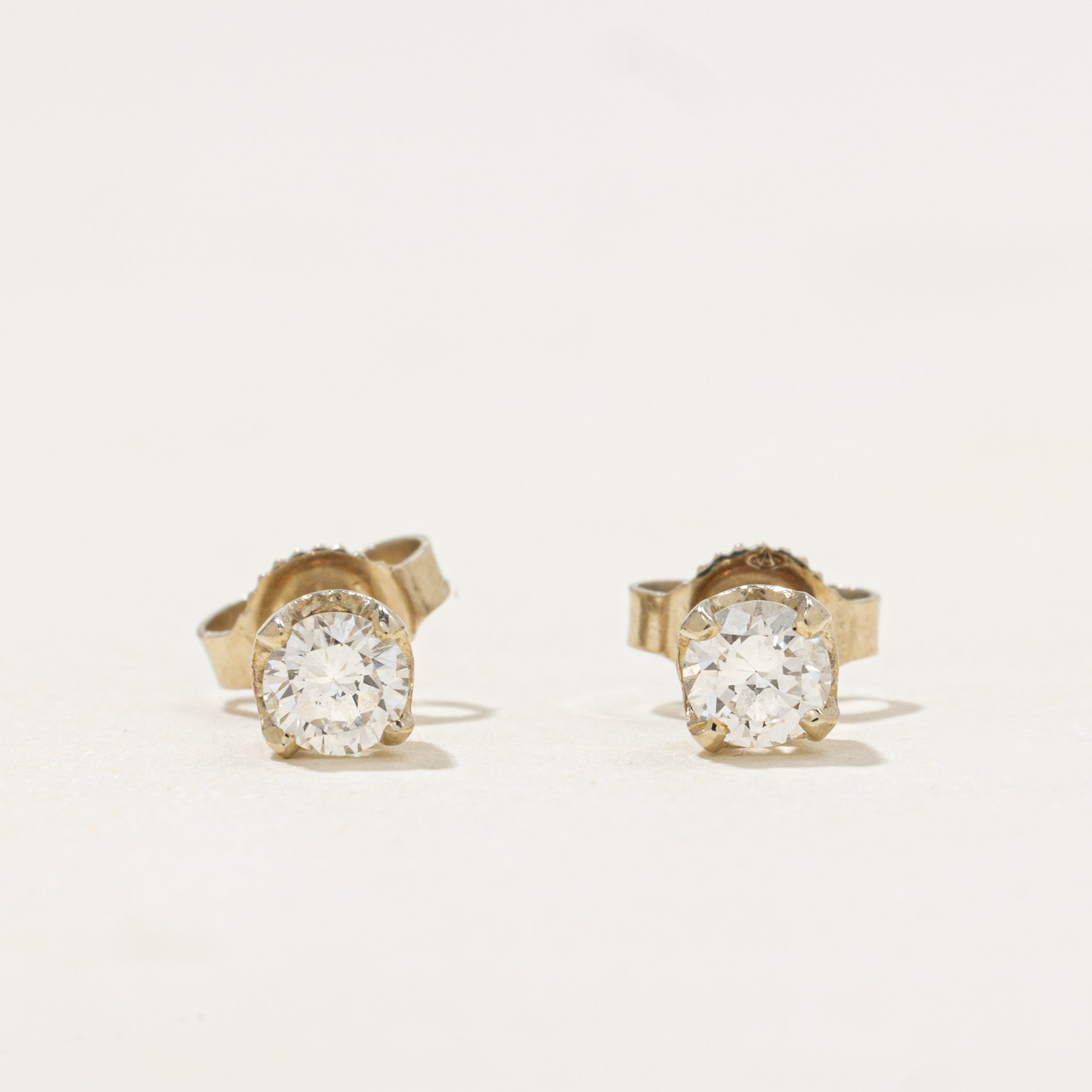 Solitaire Diamond Stud Earrings | 0.36ctw