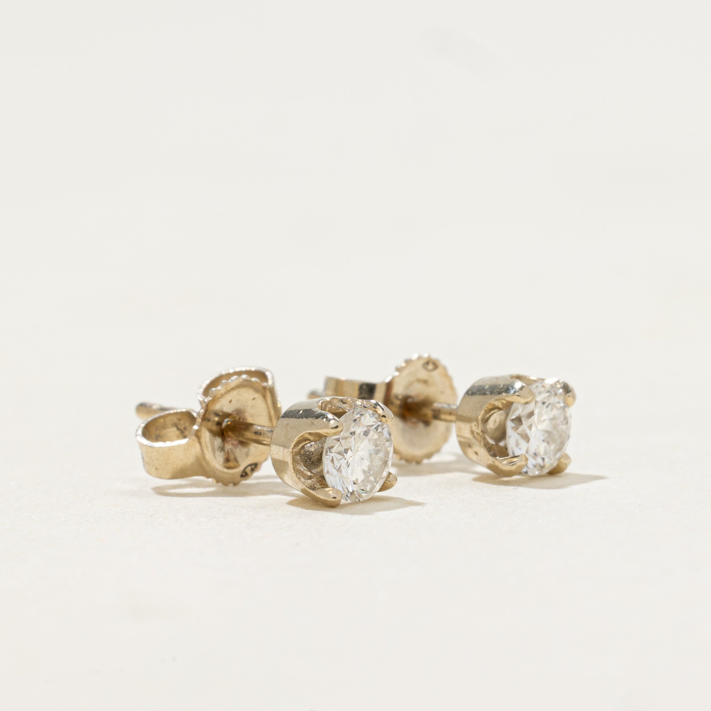 Solitaire Diamond Stud Earrings | 0.36ctw
