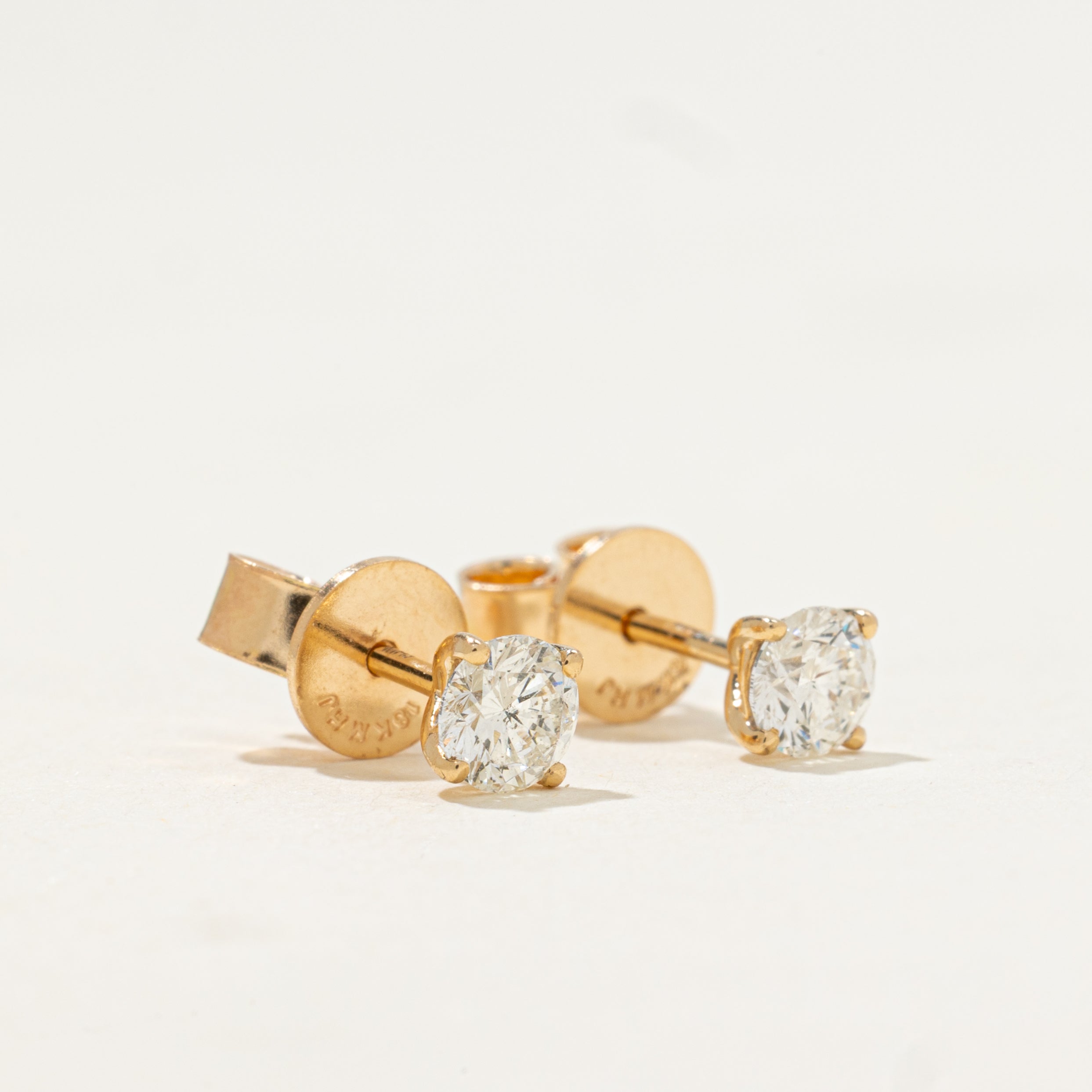 Solitaire Diamond Stud Earrings | 0.56ctw