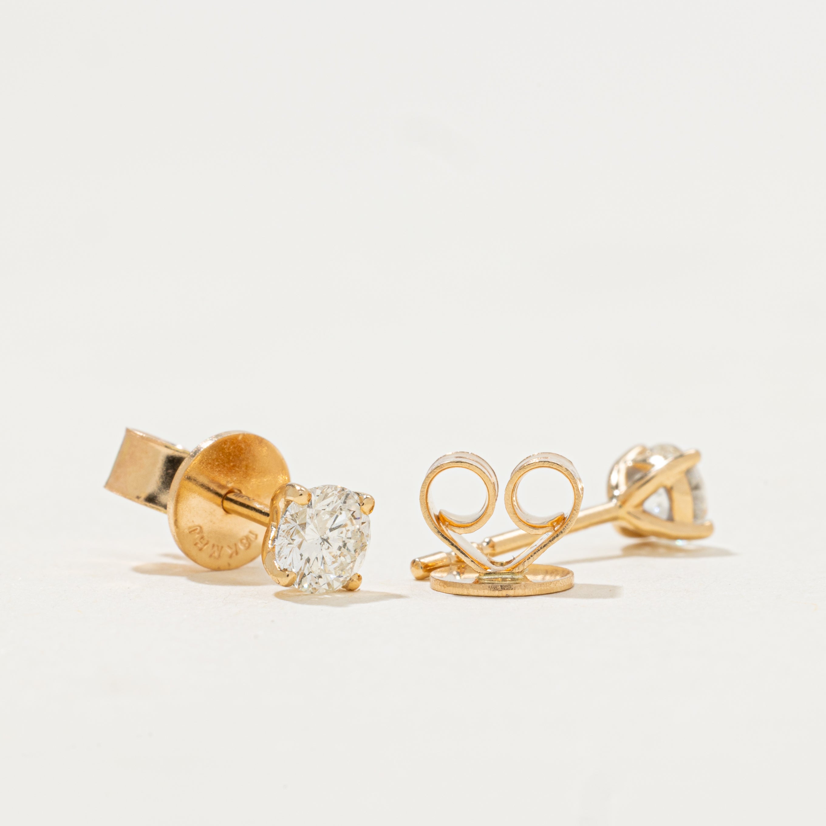 Solitaire Diamond Stud Earrings | 0.56ctw