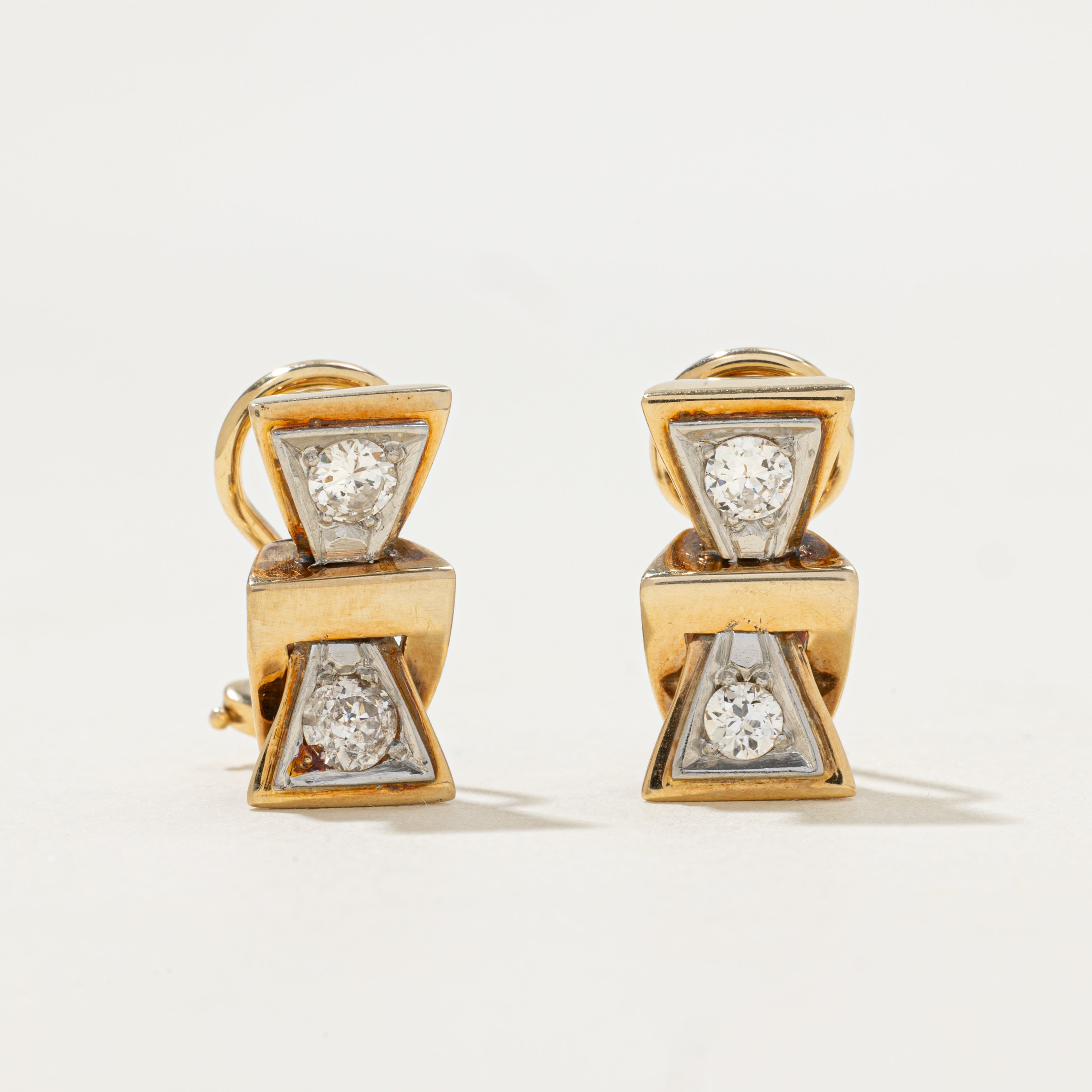 Old European Cut Diamond Bowtie Clip-On Earrings | 0.75ctw