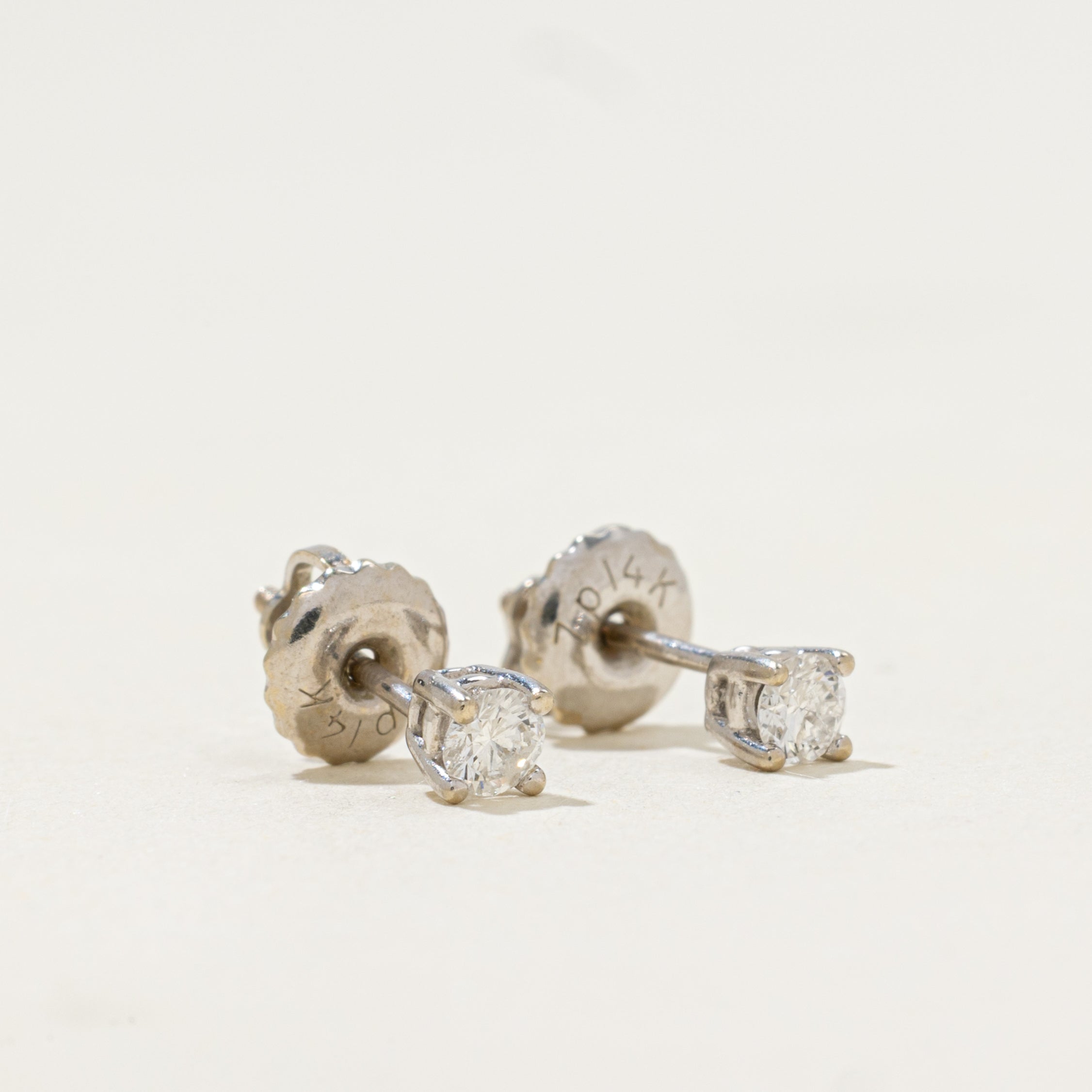 Solitaire Diamond Stud Earrings | 0.16ctw