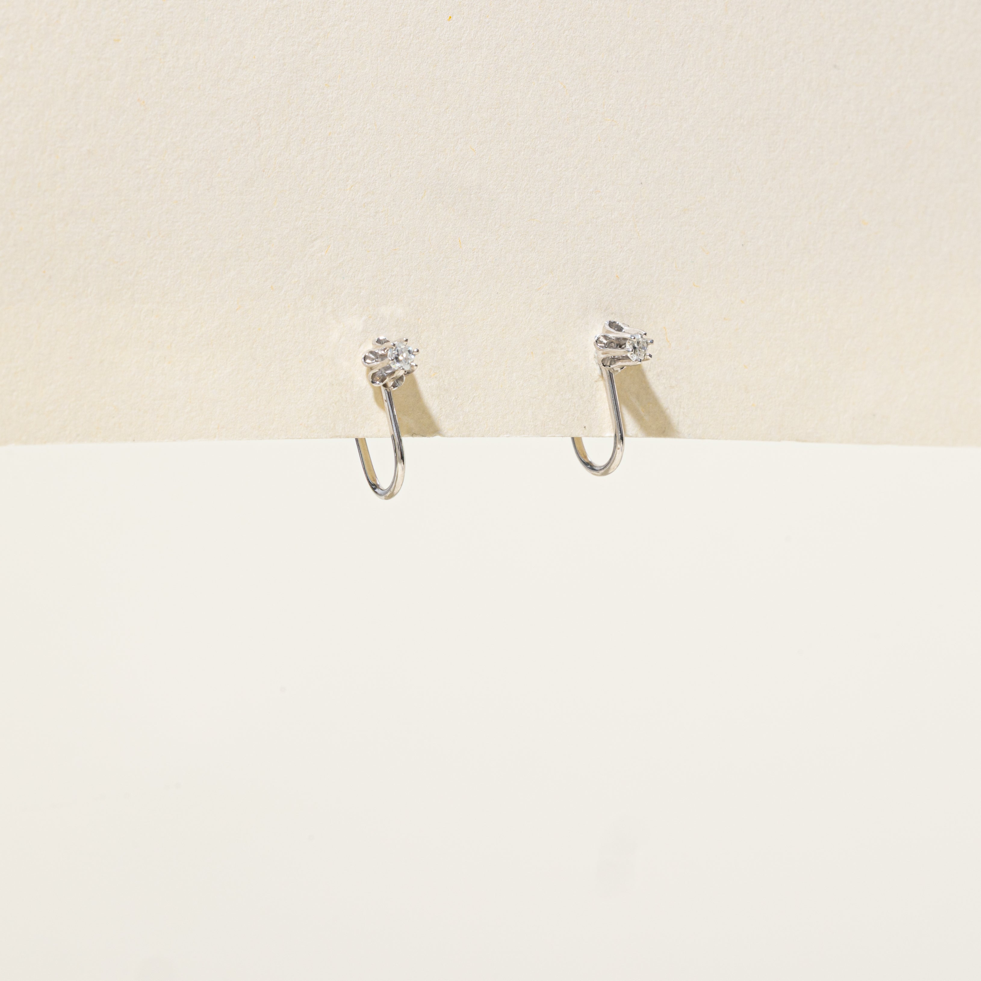 Belcher Set Diamond Clip-On Earrings | 0.10ctw