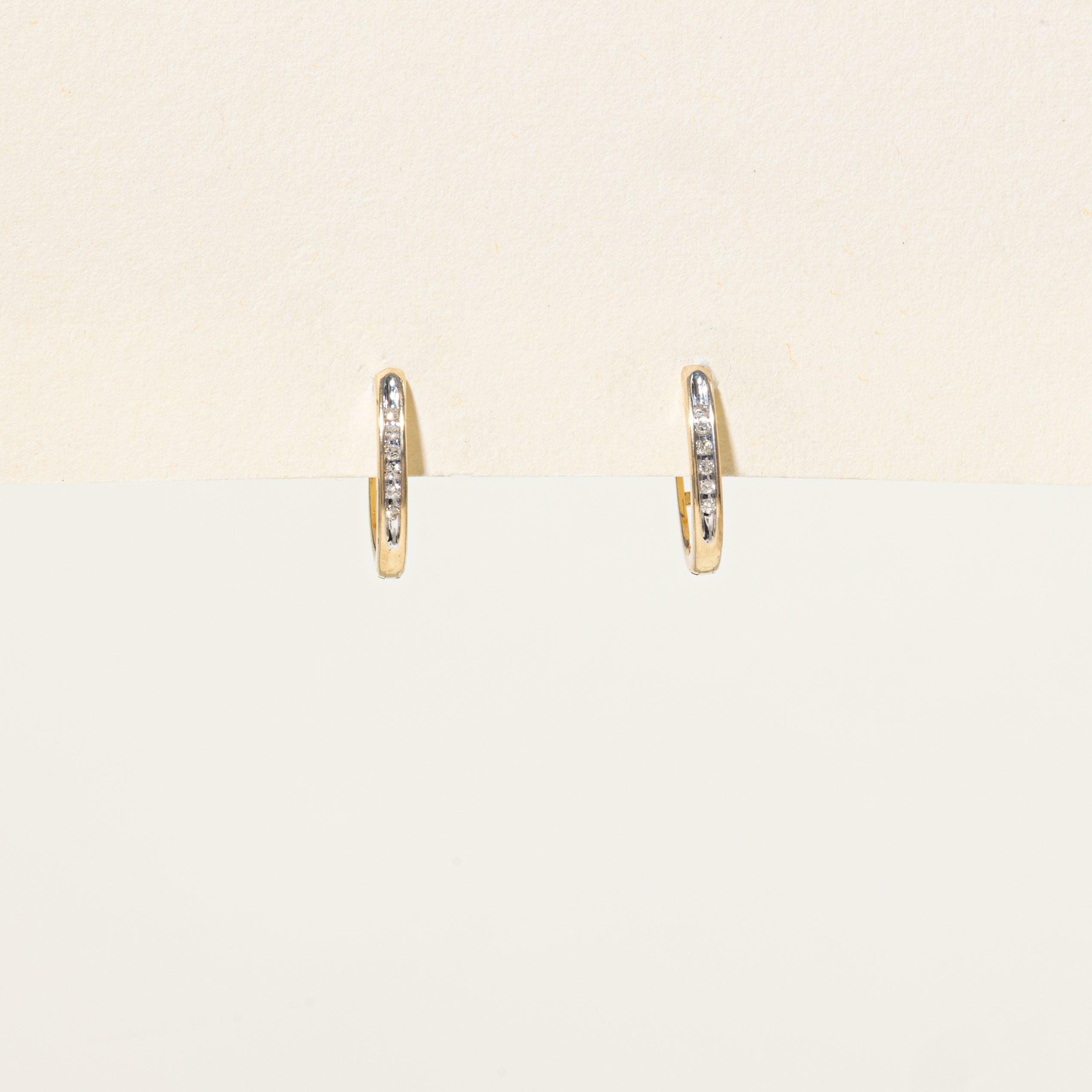 Channel Set Diamond Huggie Earrings | 0.06ctw