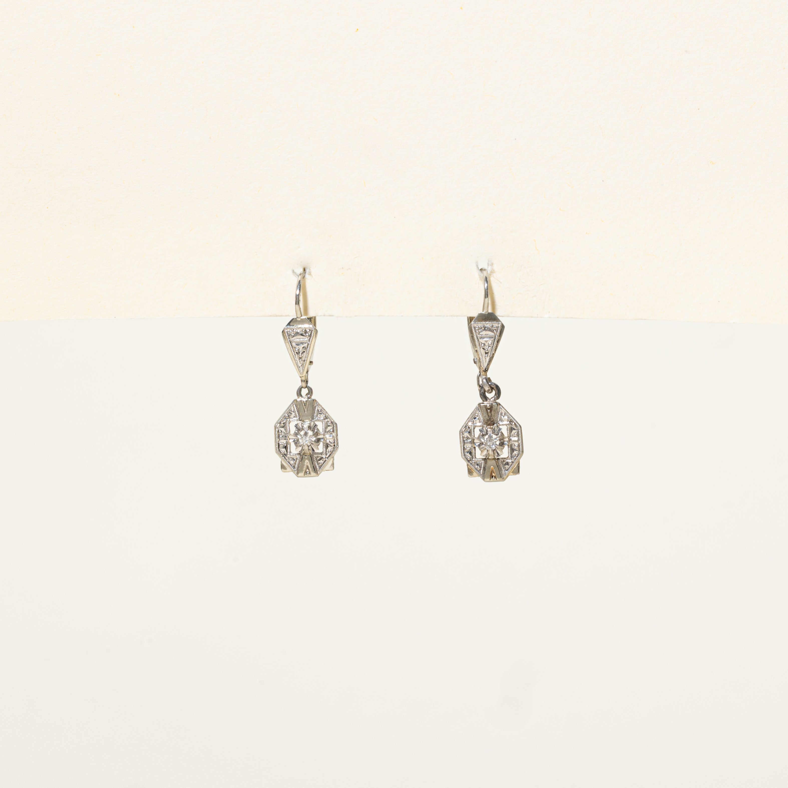 Diamond Milgrain Ornate Drop Earrings | 0.03ctw