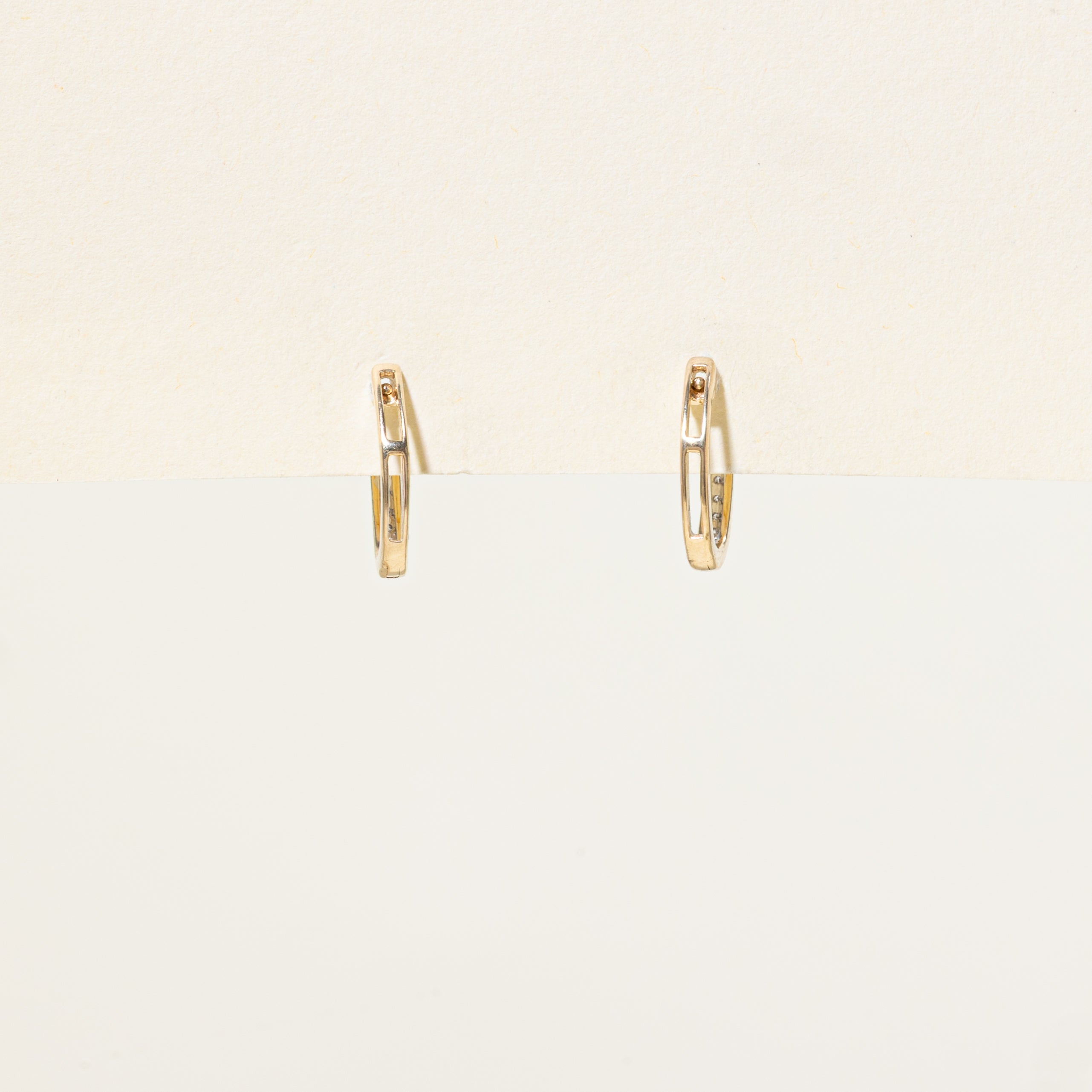 Channel Set Diamond Huggie Earrings | 0.06ctw