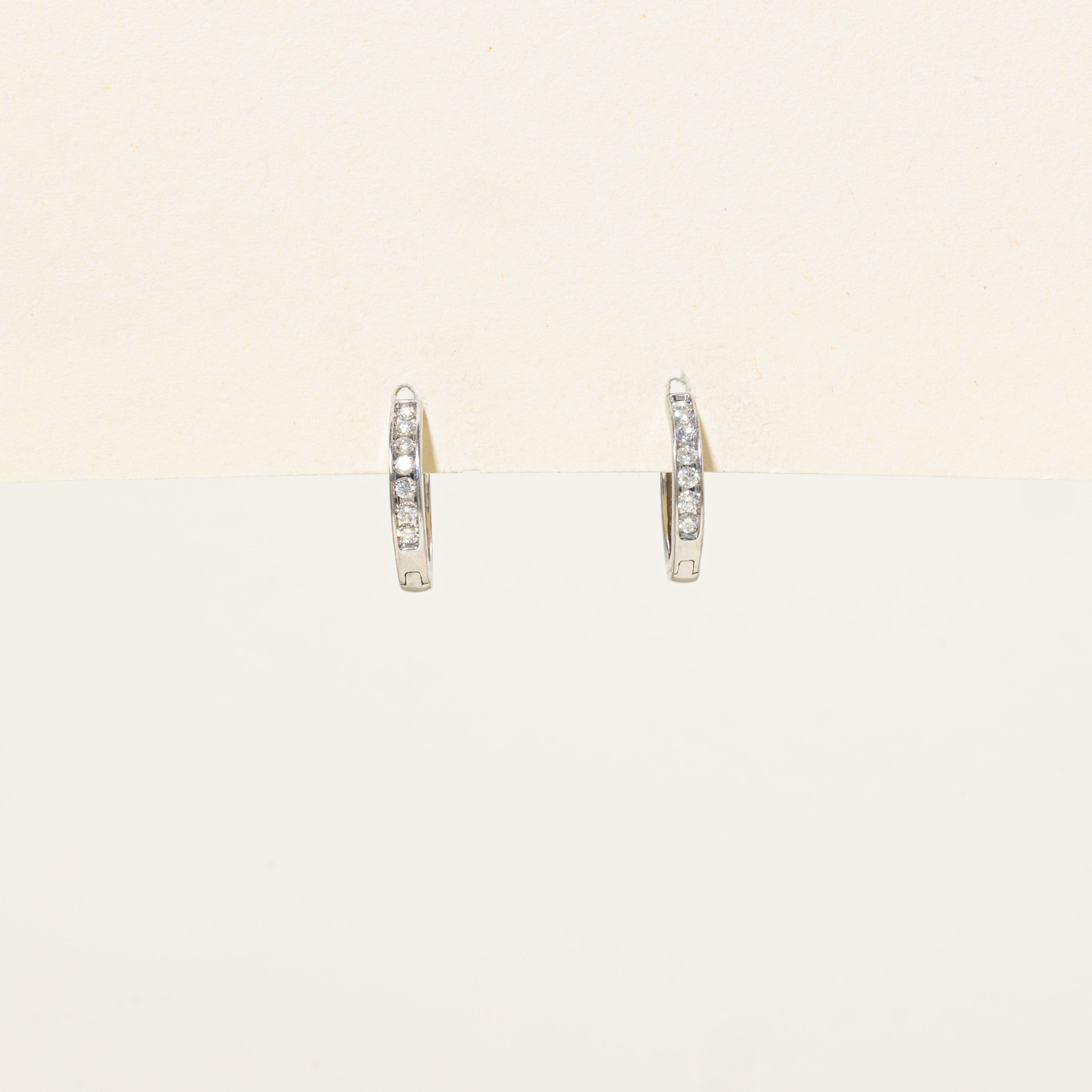 Channel Set Diamond Hoop Earrings | 0.25ctw