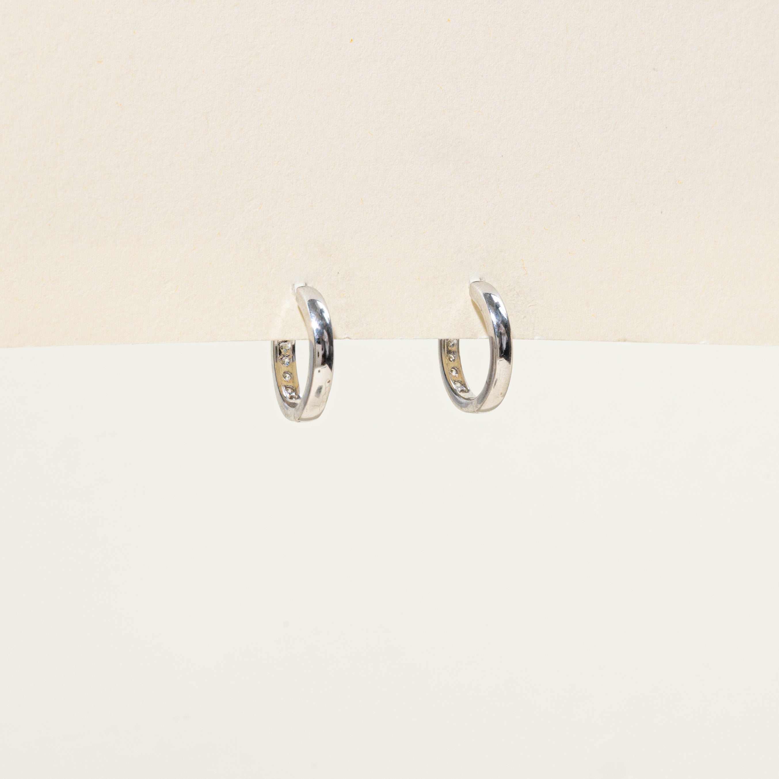 Channel Set Diamond Hoop Earrings | 0.25ctw