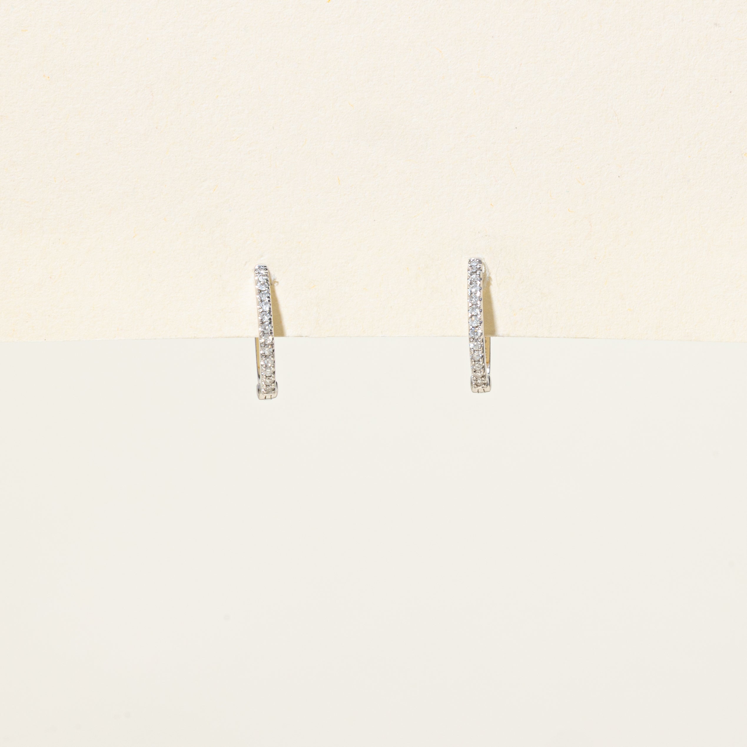 10k Diamond Huggie Earrings | 0.11ctw