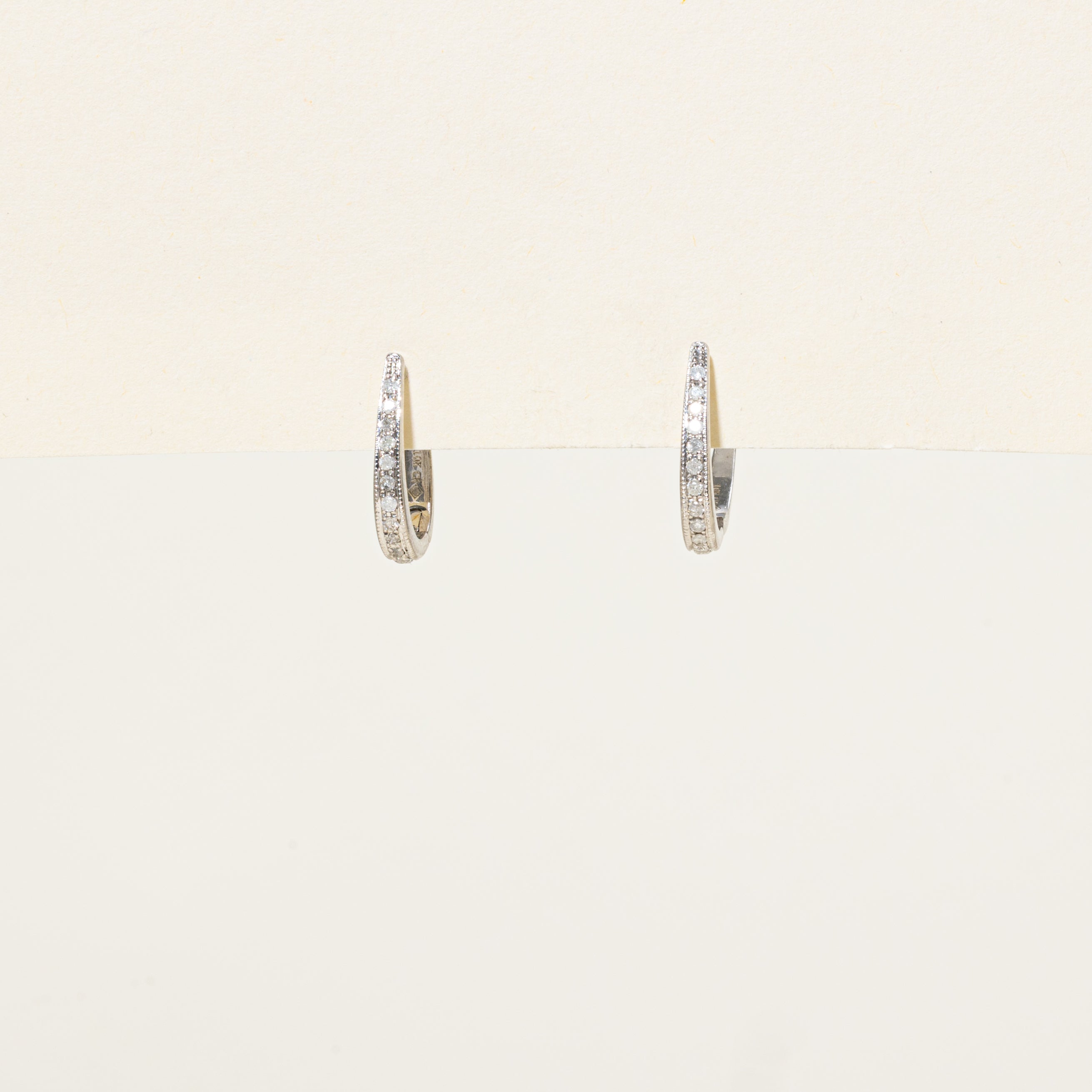 Diamond Milgrain Hoop Earrings | 0.18ctw