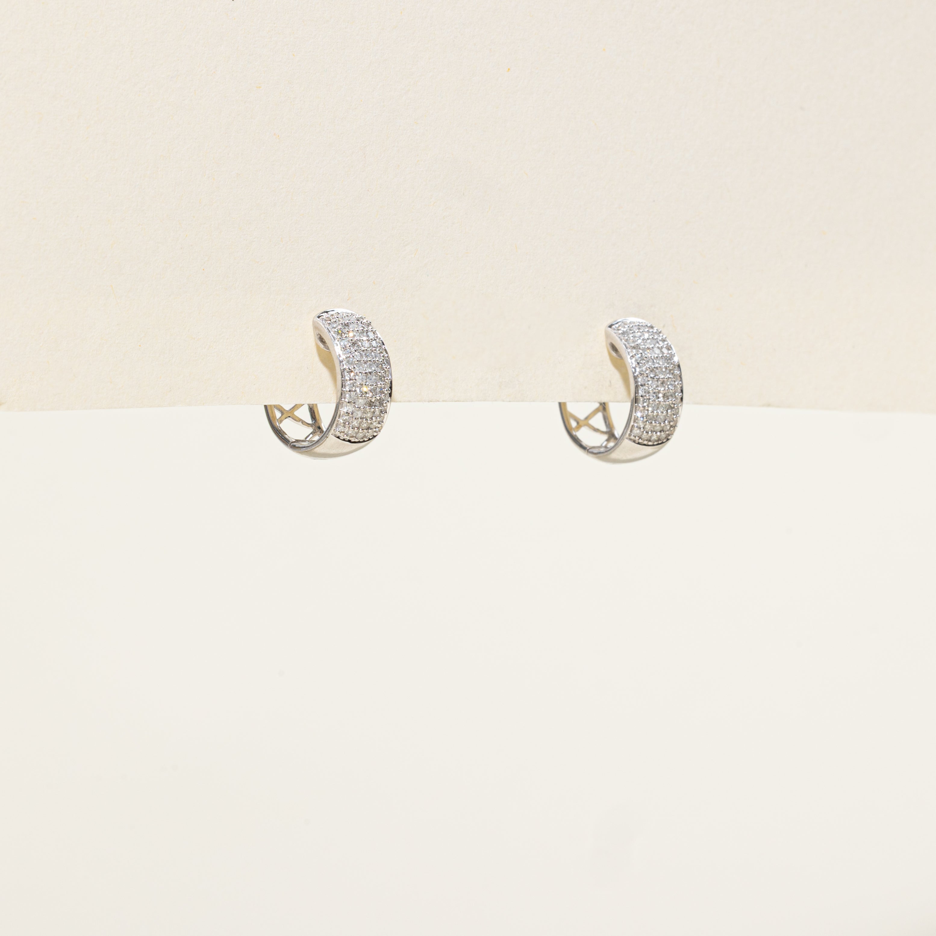 Pave Set Diamond Hoop Earrings | 0.63ctw