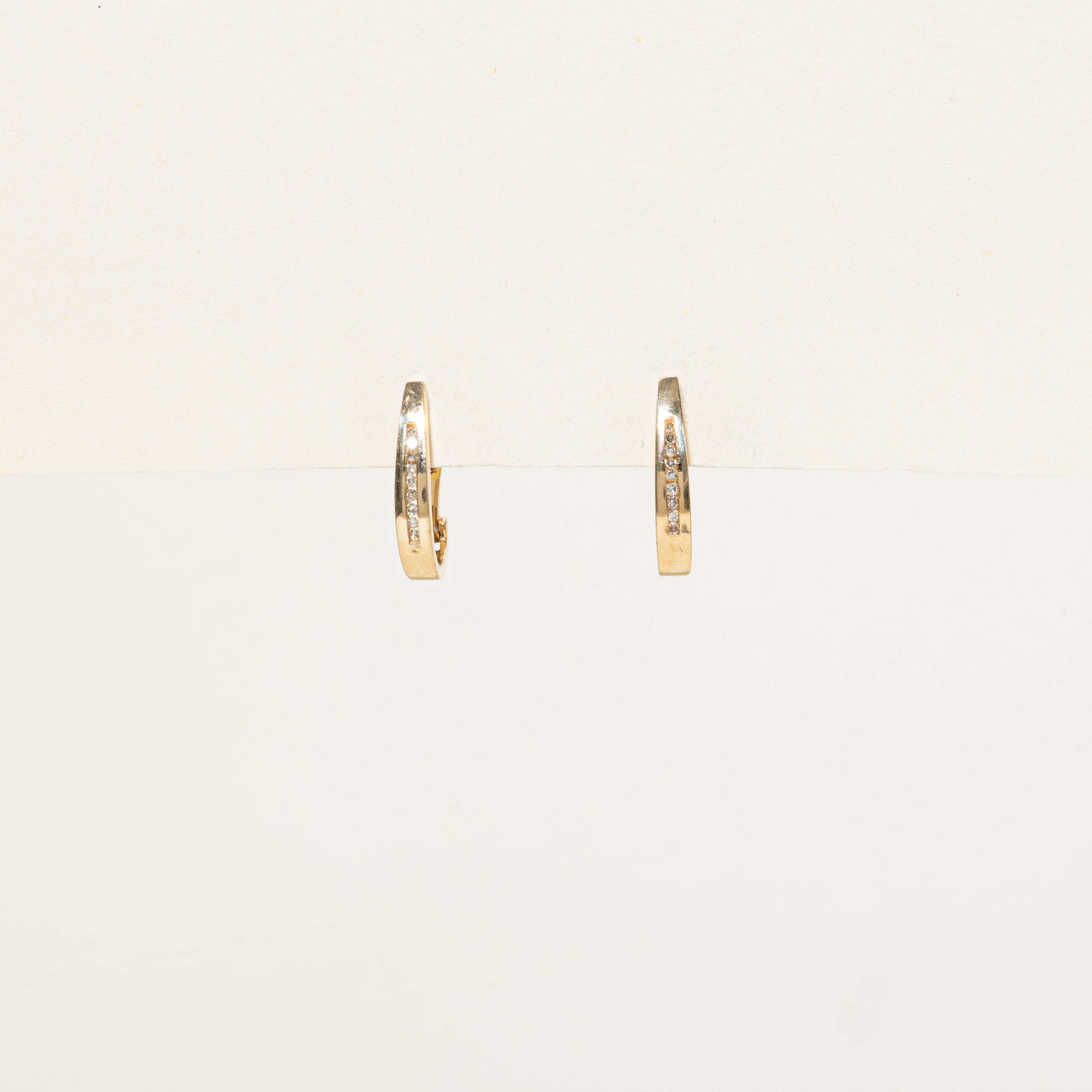 Channel Set Diamond Hoop Earrings | 0.10ctw