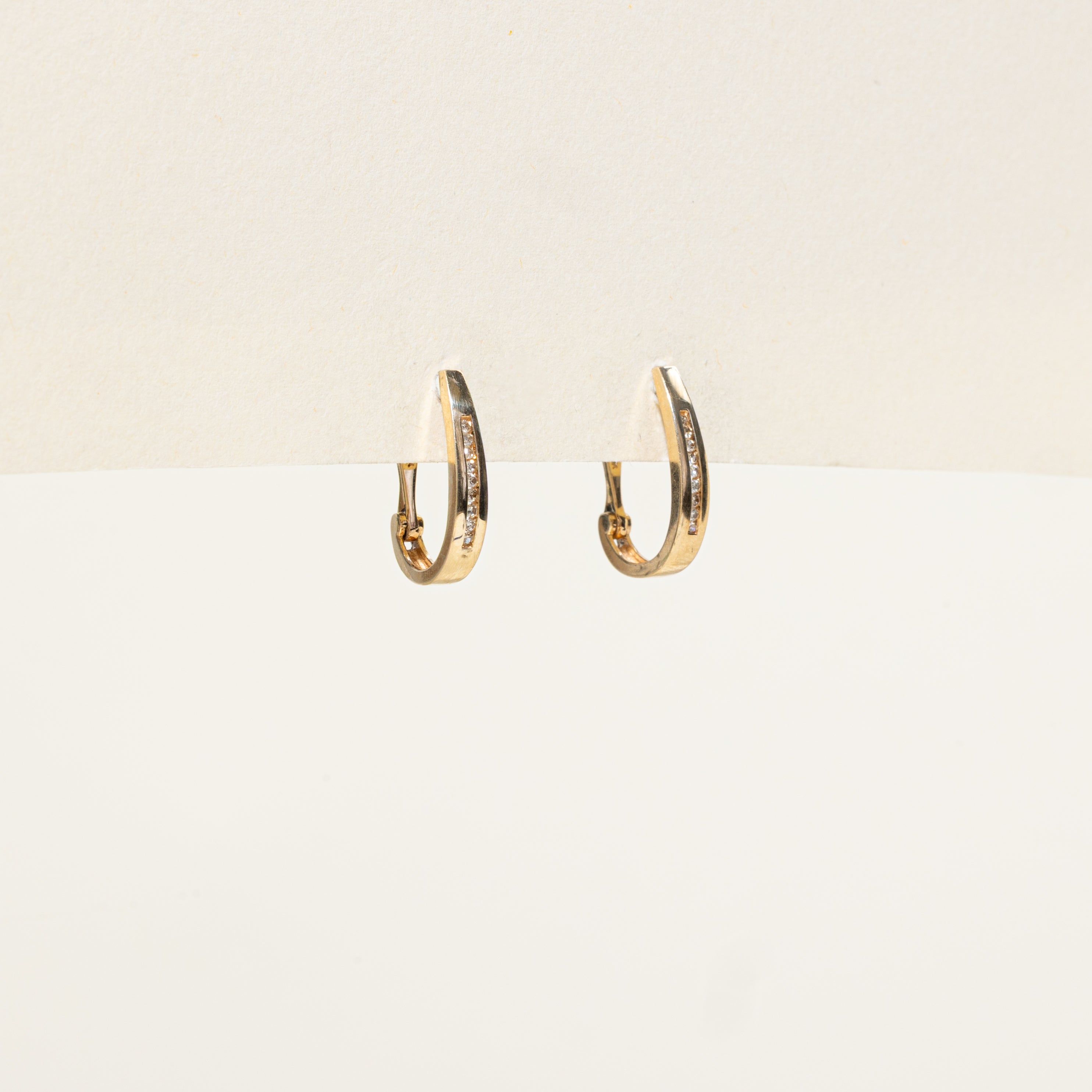 Channel Set Diamond Hoop Earrings | 0.10ctw