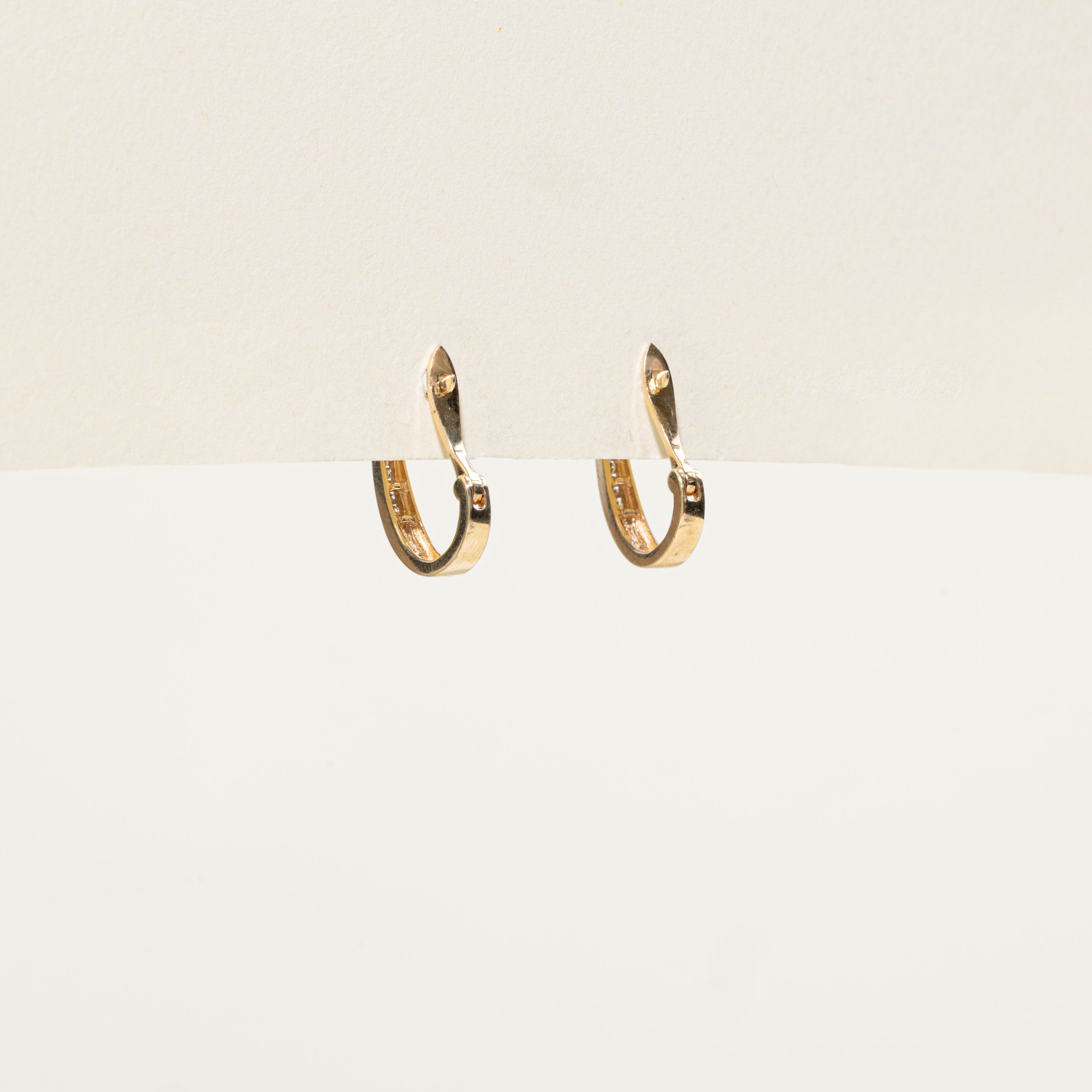 Channel Set Diamond Hoop Earrings | 0.10ctw