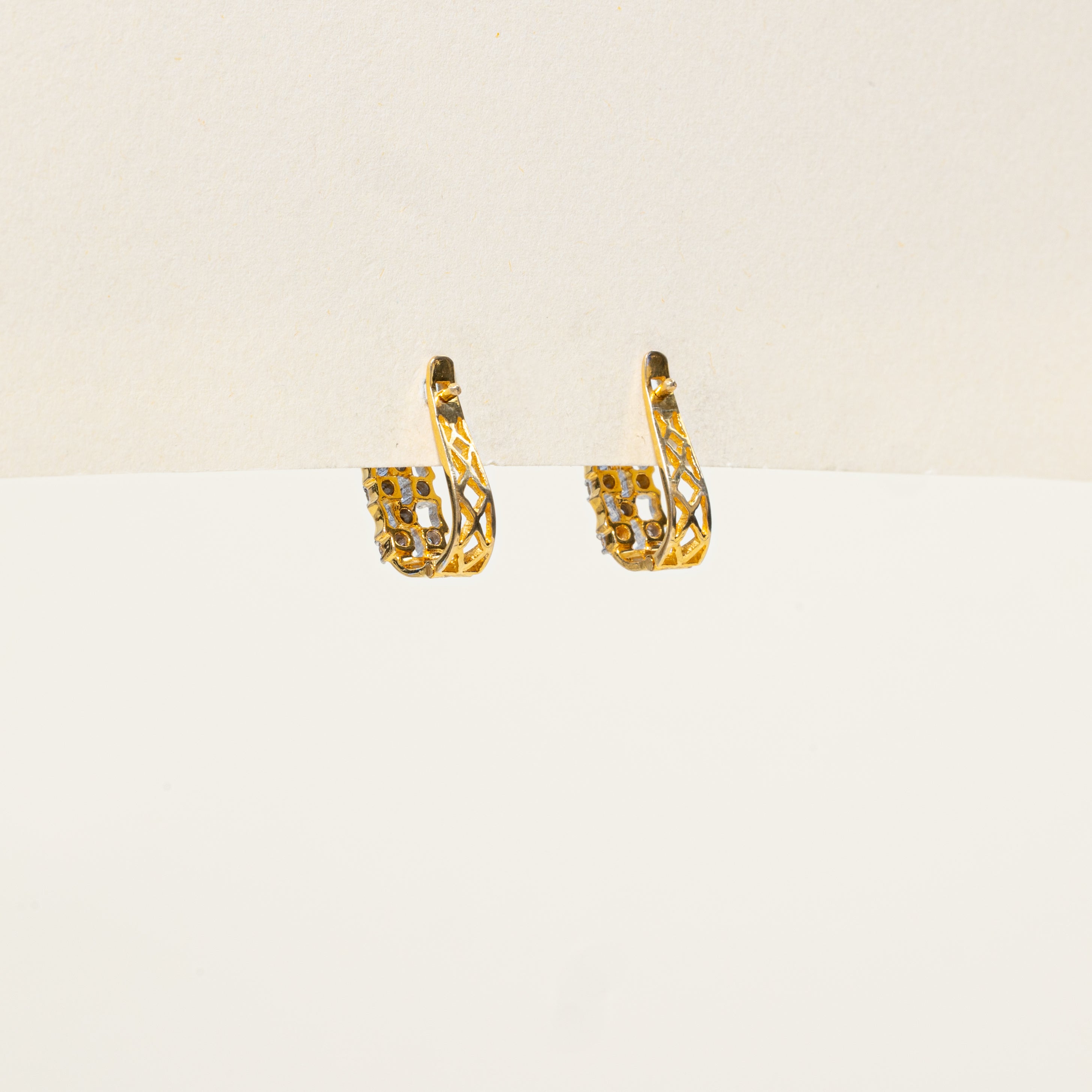 Checkerboard Diamond Huggie Earrings | 0.43ctw