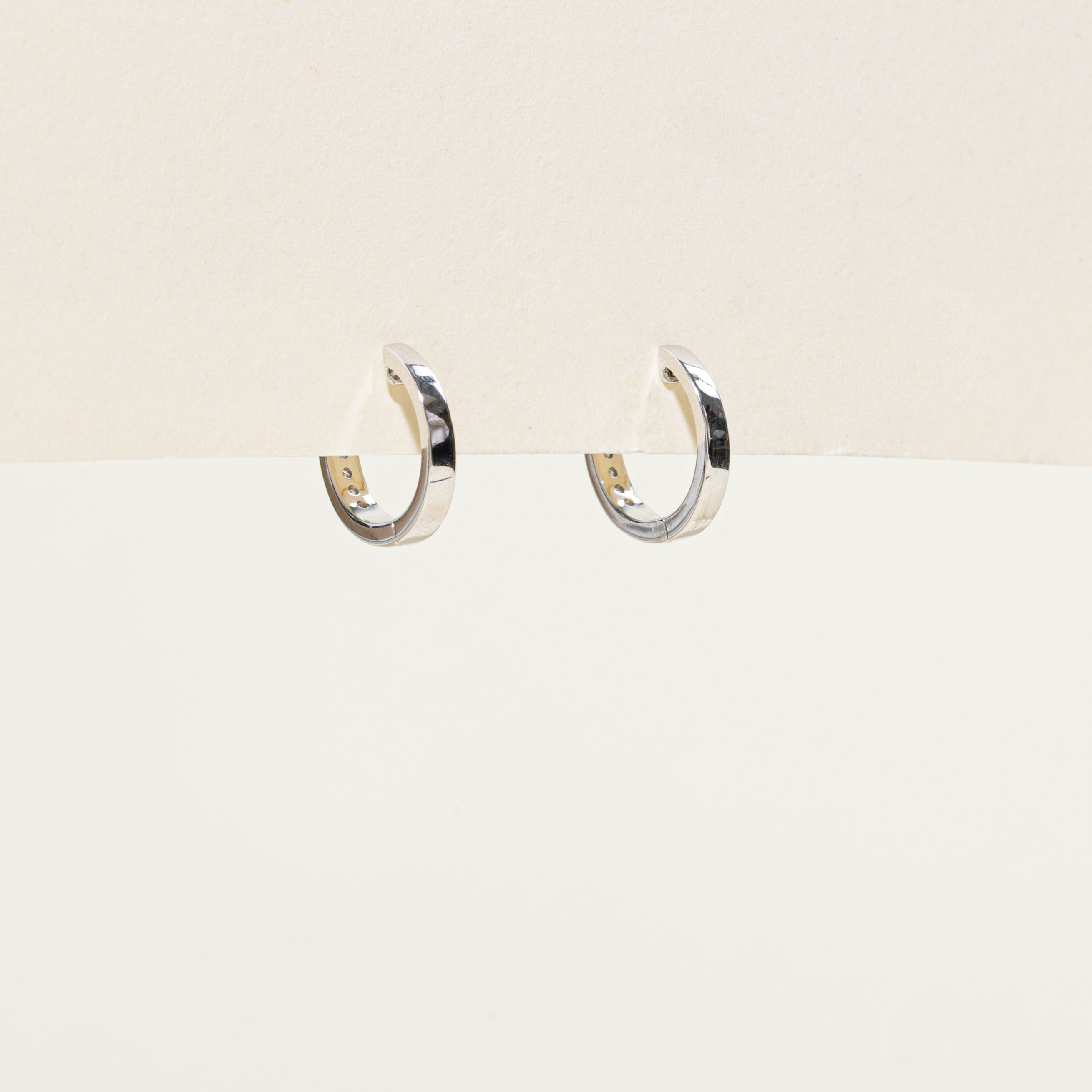 Channel Set Diamond Huggie Earrings | 0.14ctw