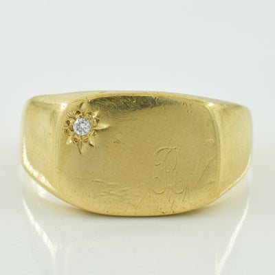'R' Initial Diamond Ring | 0.02ct | SZ 11 |
