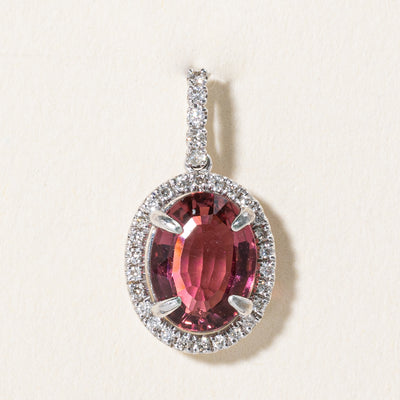 Pink Tourmaline & Diamond Pendant | 1.80ct, 0.14ctw |