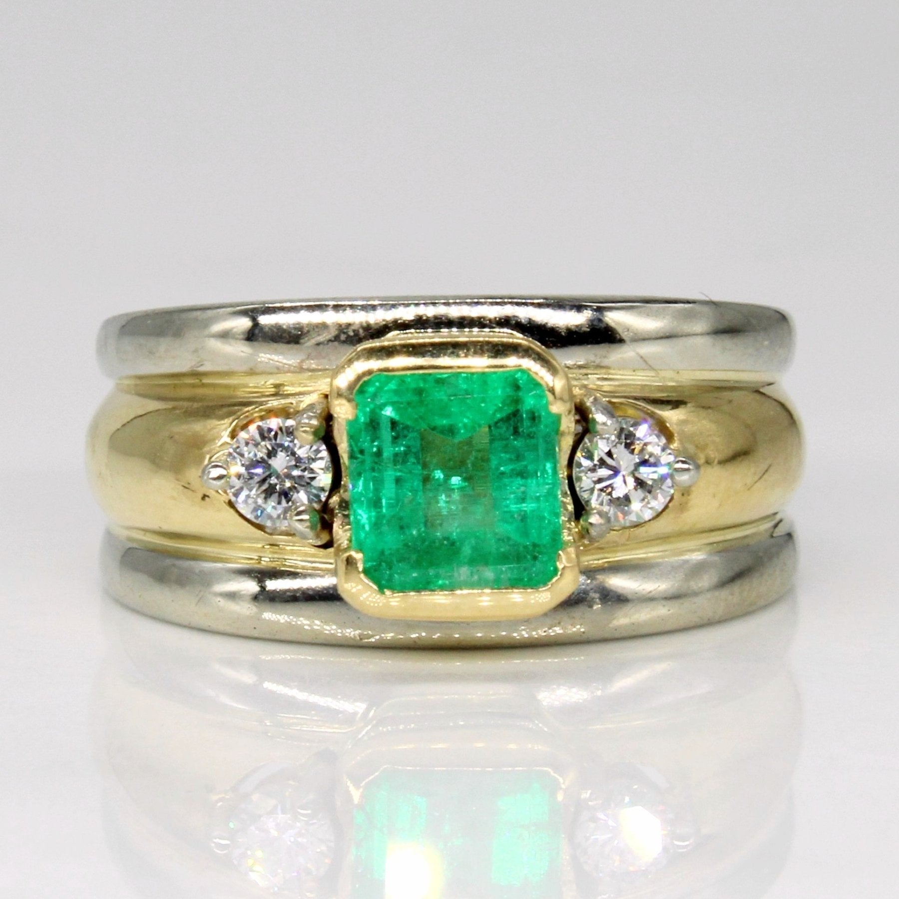 'Ragnar' Emerald & Diamond Ring | 1.07ct, 0.16ctw | SZ 7.25 | - 100 Ways