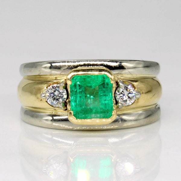 'Ragnar' Emerald & Diamond Ring | 1.07ct, 0.16ctw | SZ 7.25 |