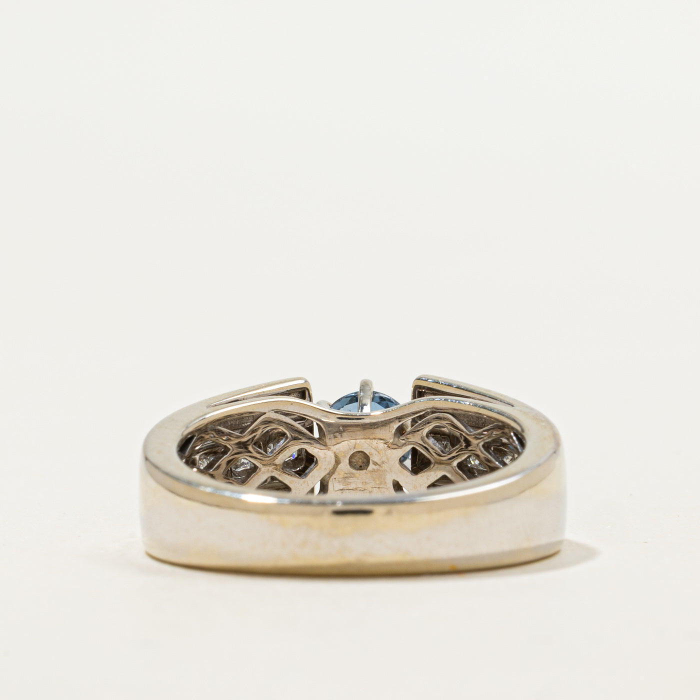 Round Cut Sapphire & Diamond Accented Ring | 0.61ct, 0.50ctw | SZ 7.25