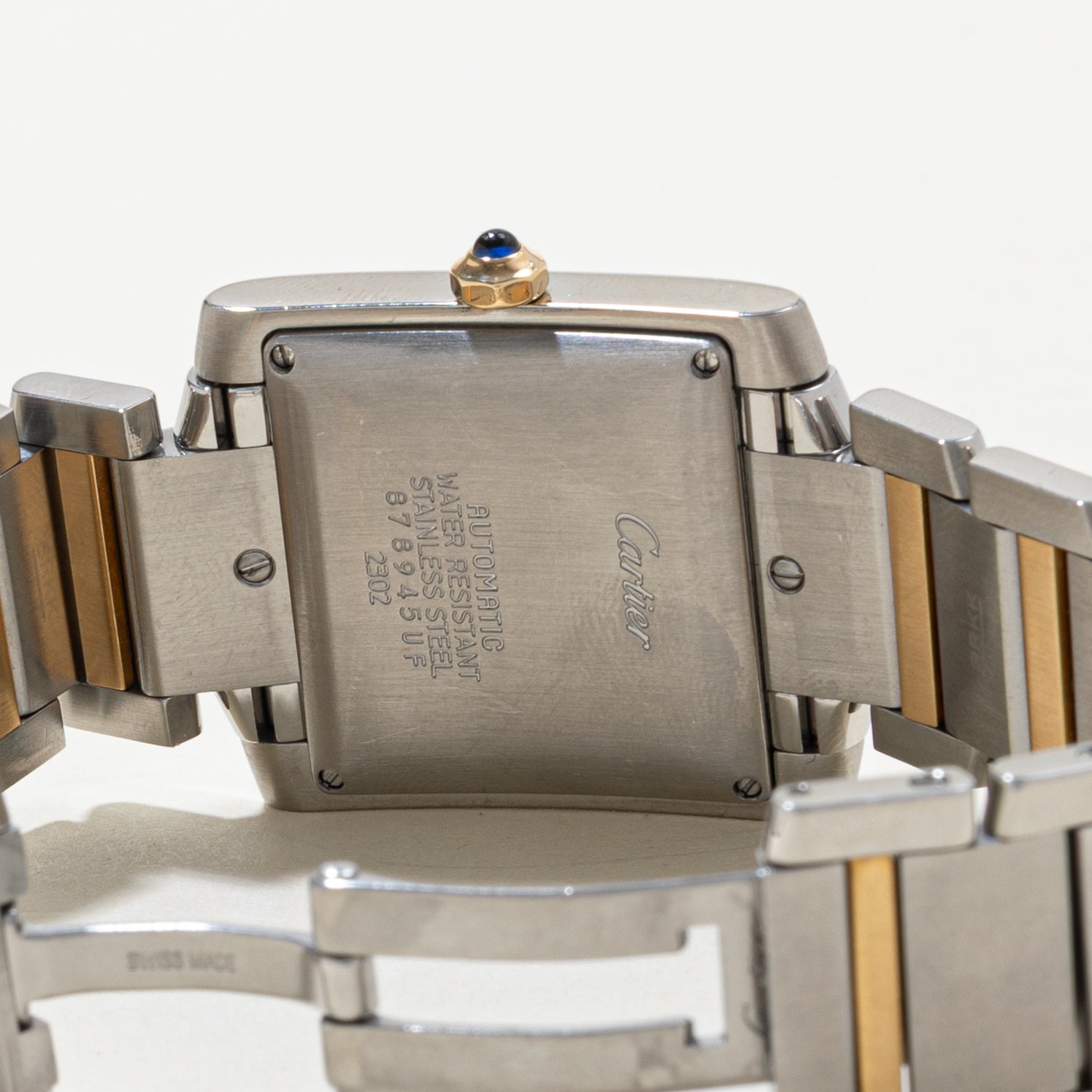 ***ENVOYÉ EN RÉPARATION** Montre Cartier Tank Française 2302 | Or jaune 18 carats et acier inoxydable | 