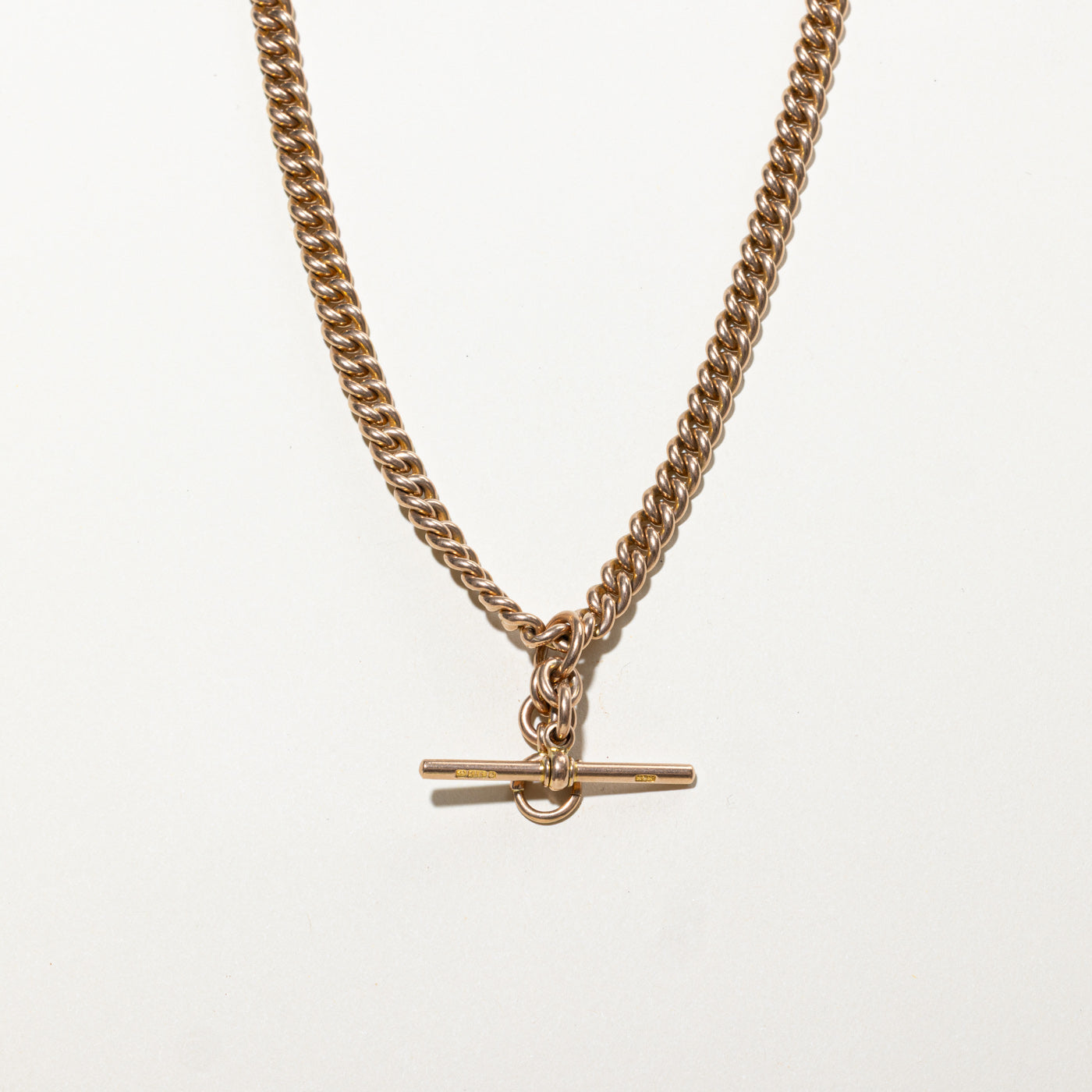 Birmingham 9K Yellow Gold T Bar Watch Chain | 6.55mm | 14.5" |