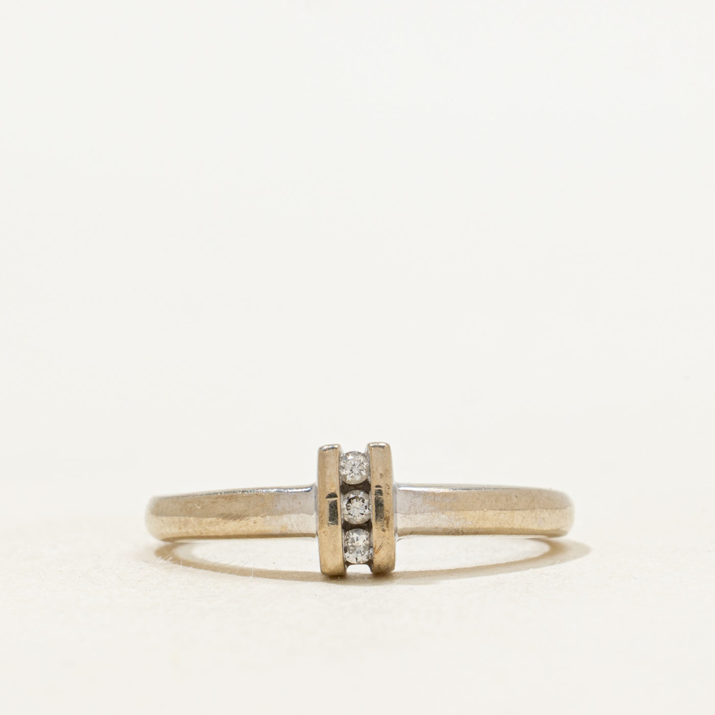 Three Diamond Column Petite Ring | 0.03ctw | SZ 4.75