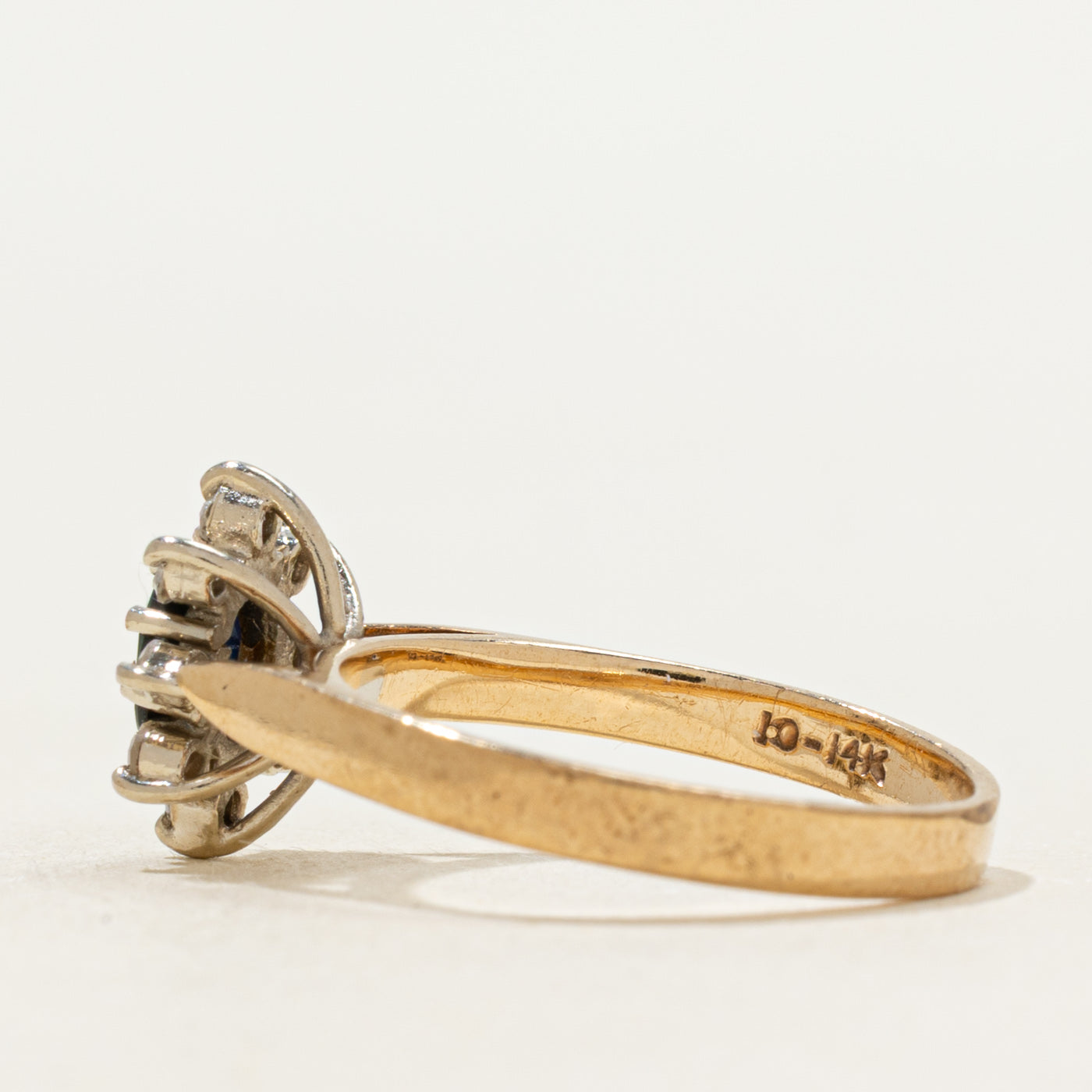 Sapphire & Diamond Petal Ring | 0.34ct, 0.12ctw | SZ 5.5