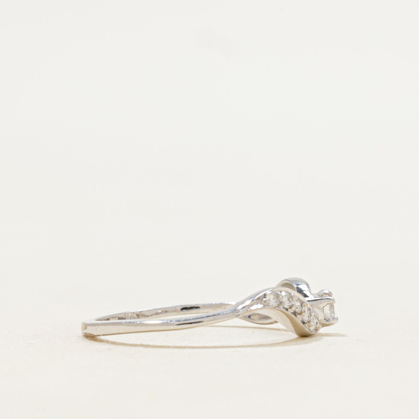 Diamond Accented Petite Bypass Ring | 0.14 ctw SZ 6 |