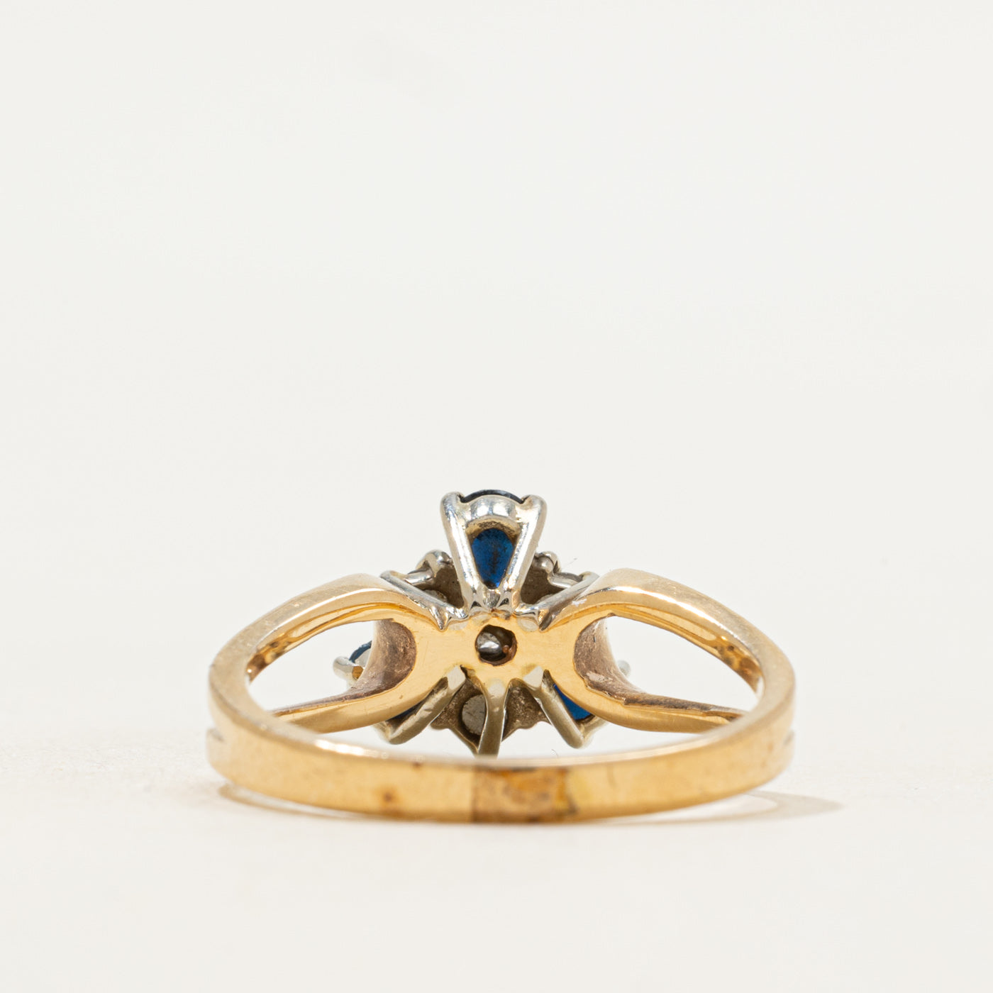 Sapphire & Diamond Cluster Open Shank Ring | 0.60ctw, 0.22ctw | SZ 7.5