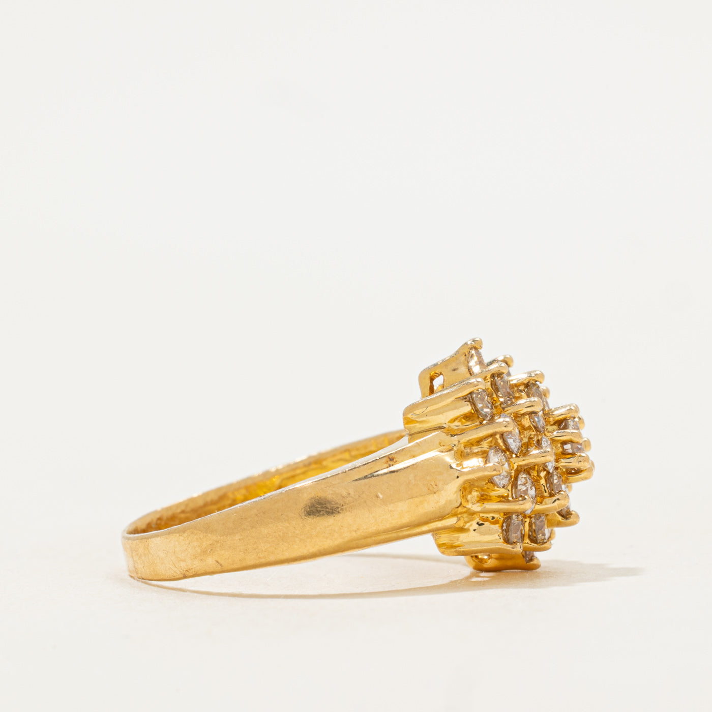 18k Yellow Gold Clustered Cluster Ring | 1.06 ctw | SZ 6.5