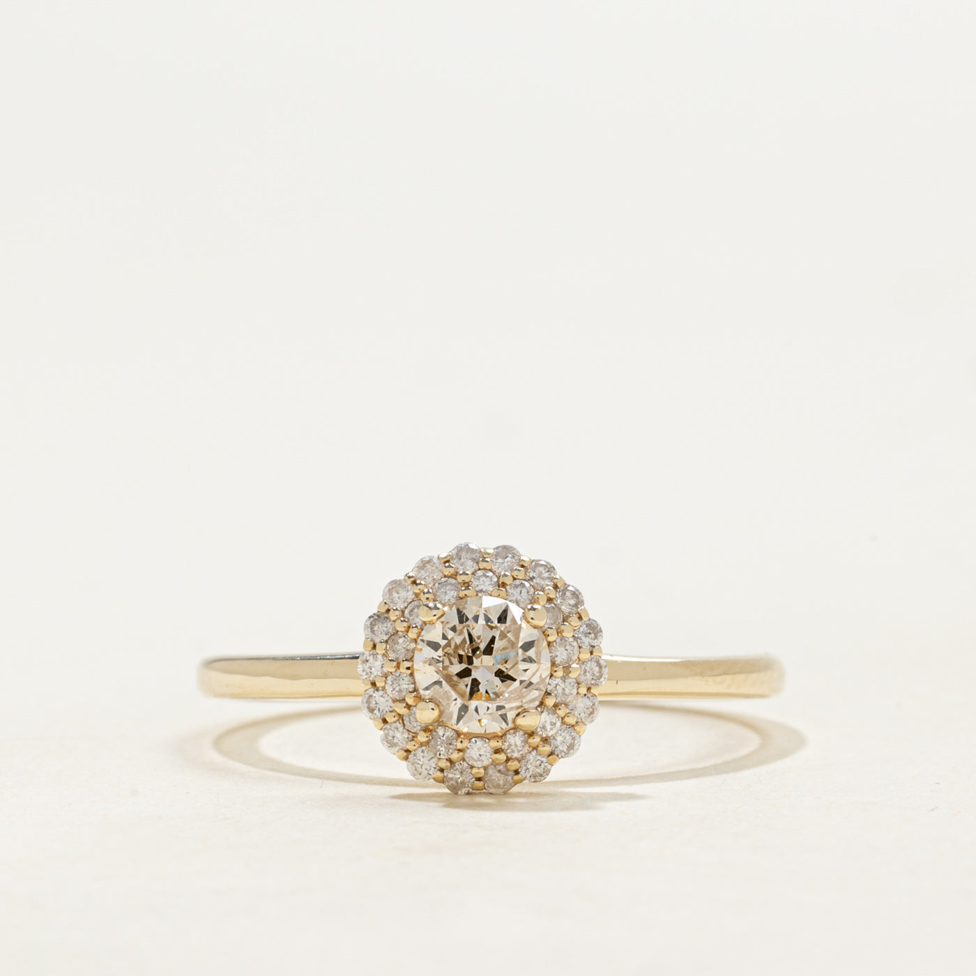 Diamond Double Halo Ring | 0.41ct I3 K, 0.19ctw | SZ 8