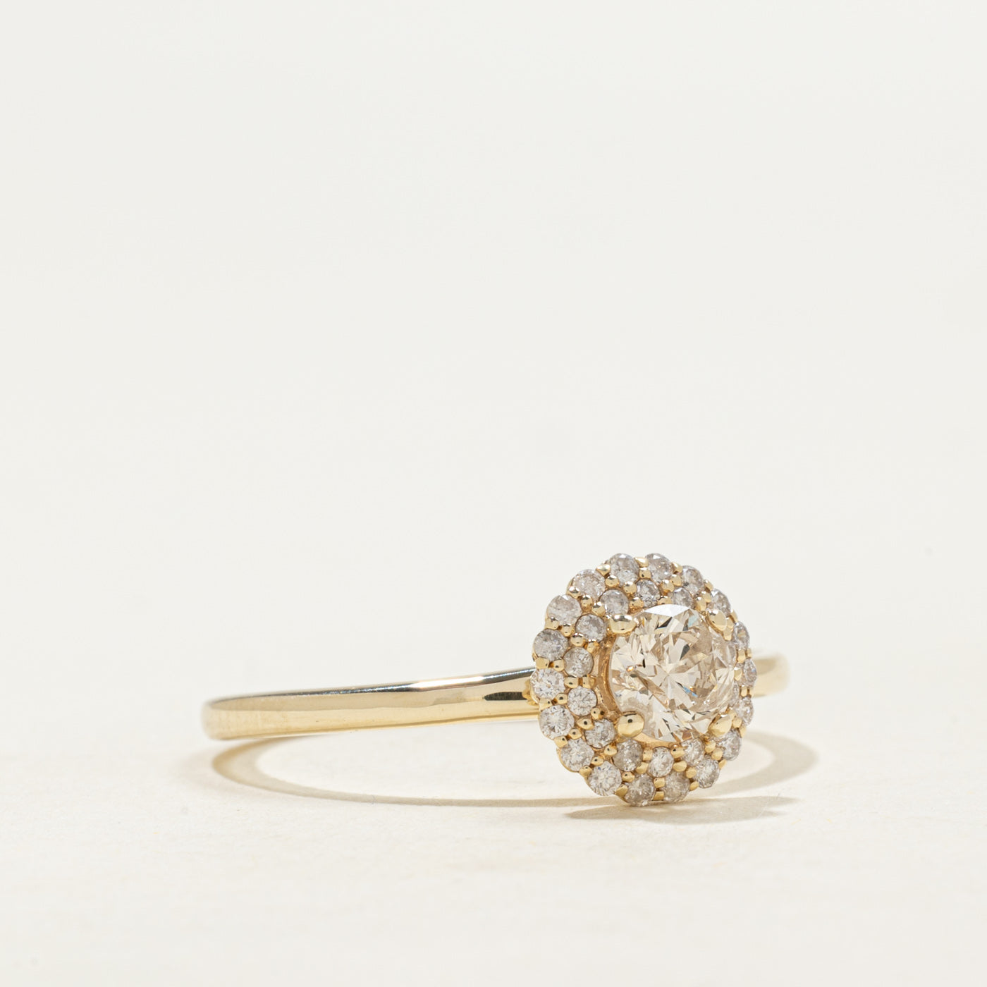 Diamond Double Halo Ring | 0.41ct I3 K, 0.19ctw | SZ 8