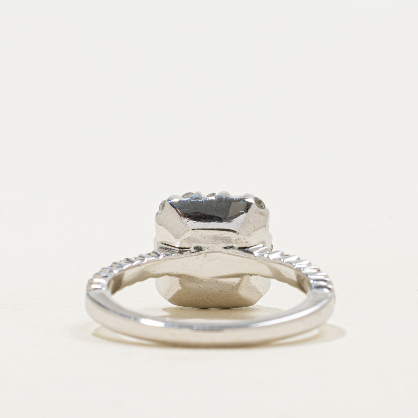 18K White Gold Diamond Halo Ring | 1.38ct VVS2 H, 0.32ctw | SZ 4.5